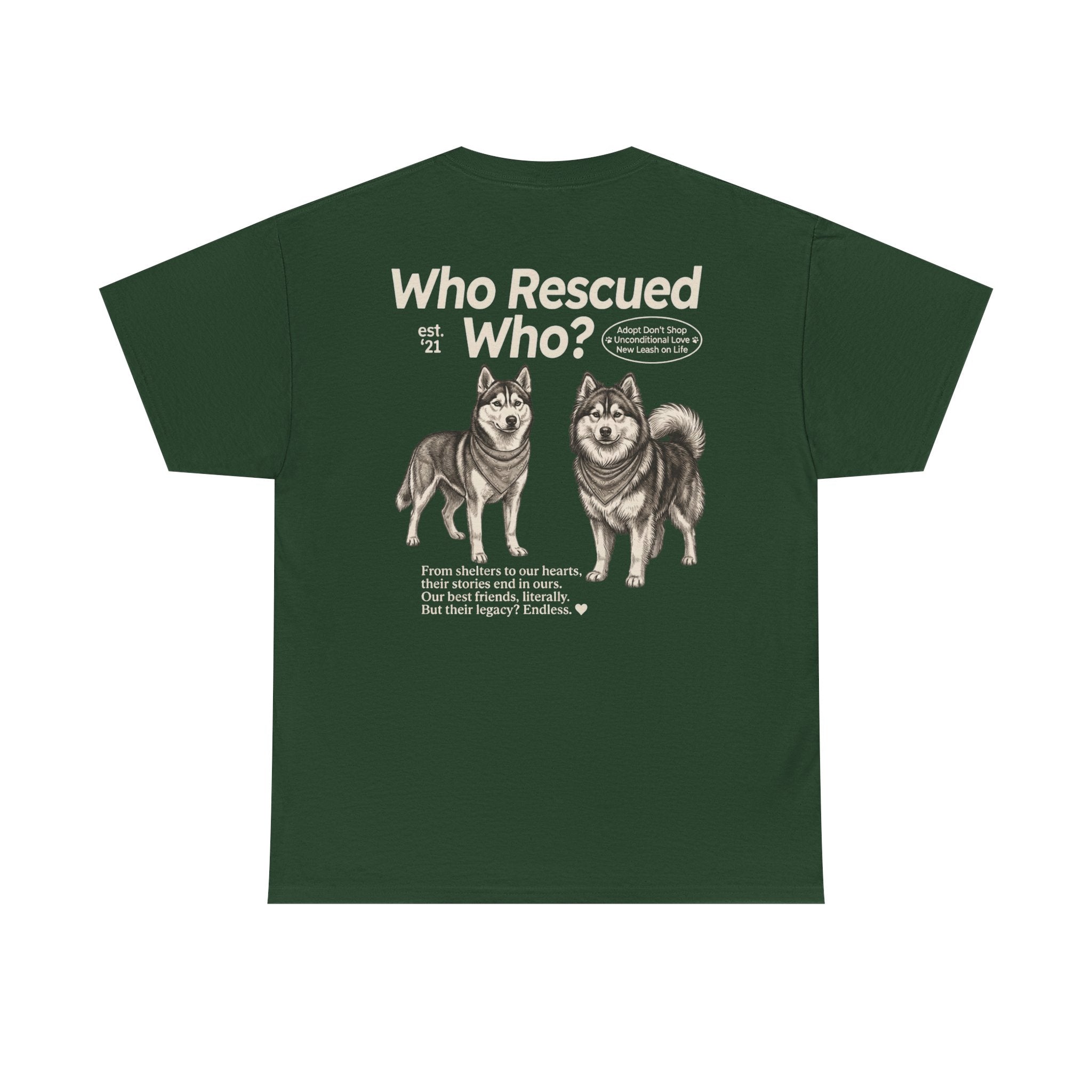 Husky - Who Rescued Who? T-Shirt