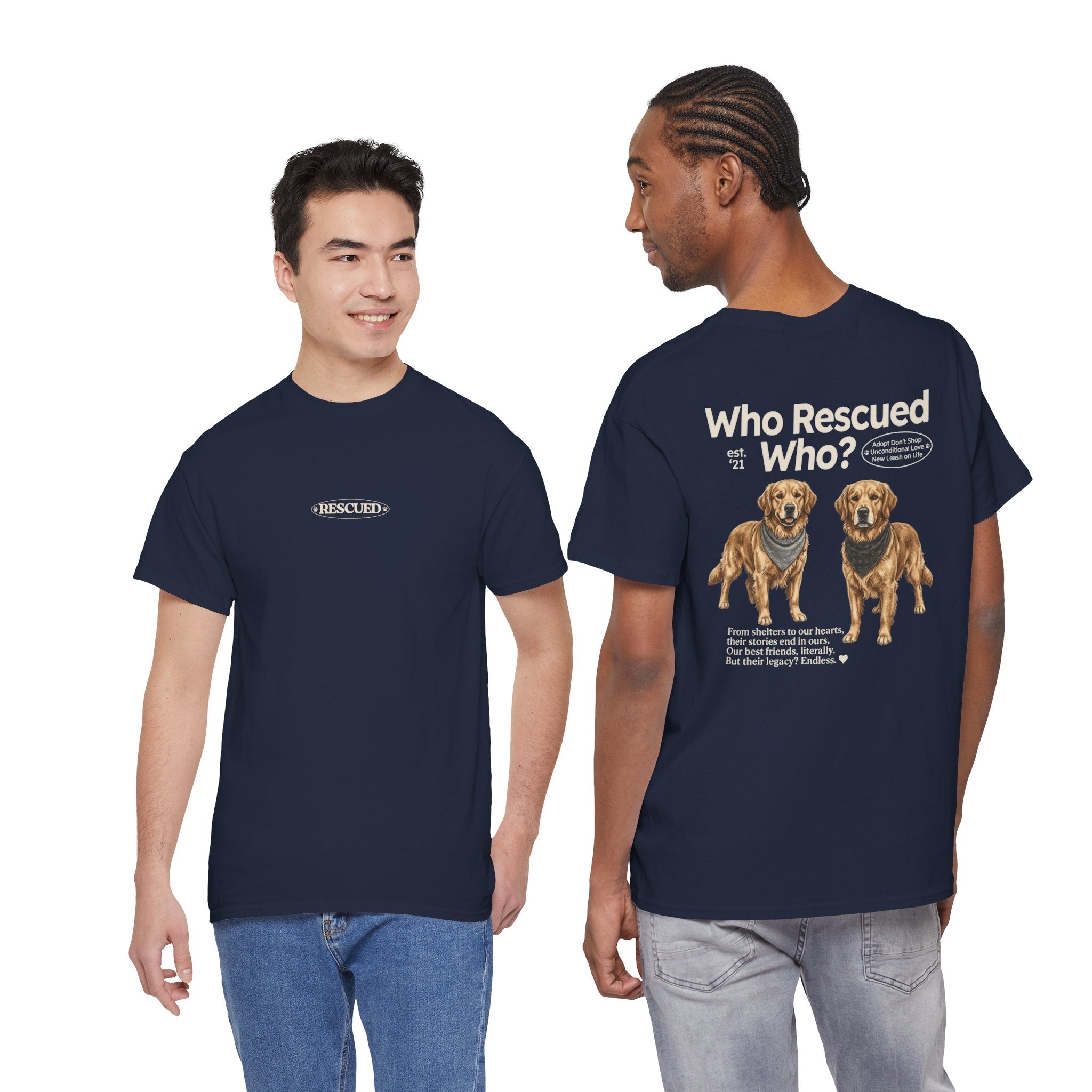 Golden Retriever - Who Rescued Who? T-Shirt