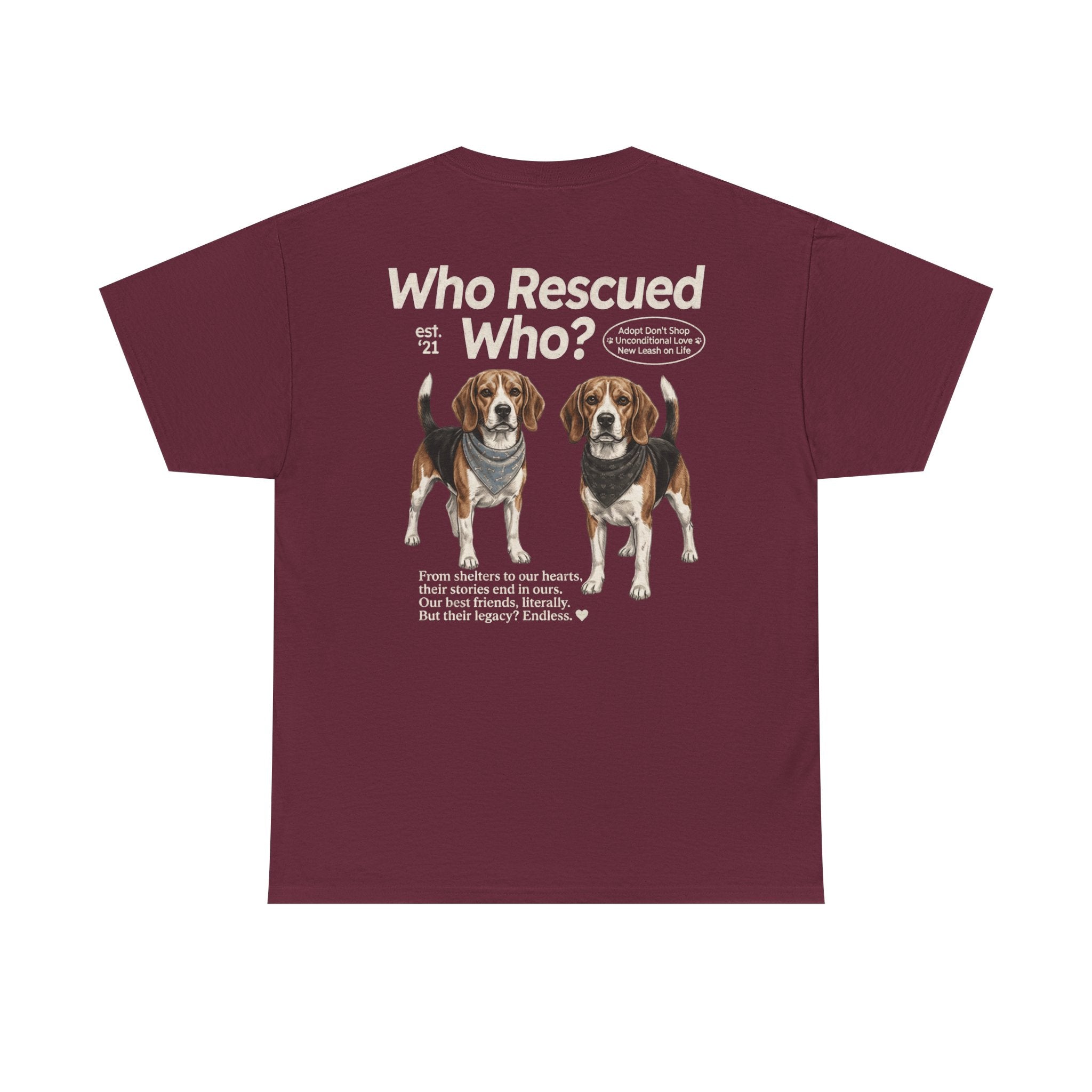 Beagle - Who Rescued Who? T-Shirt