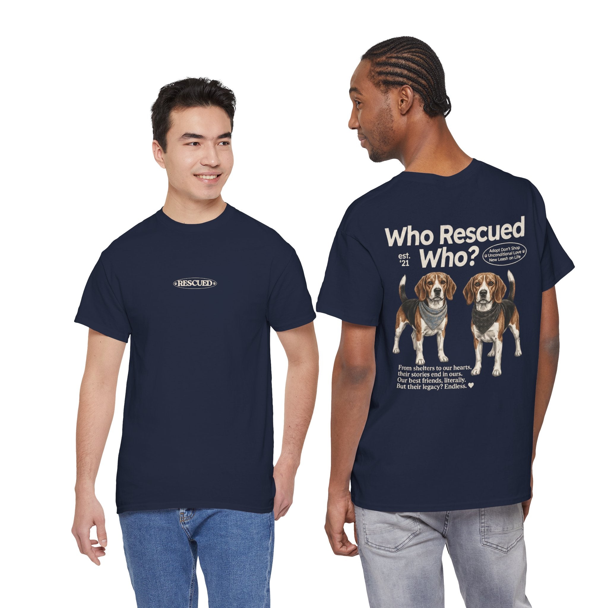 Beagle - Who Rescued Who? T-Shirt