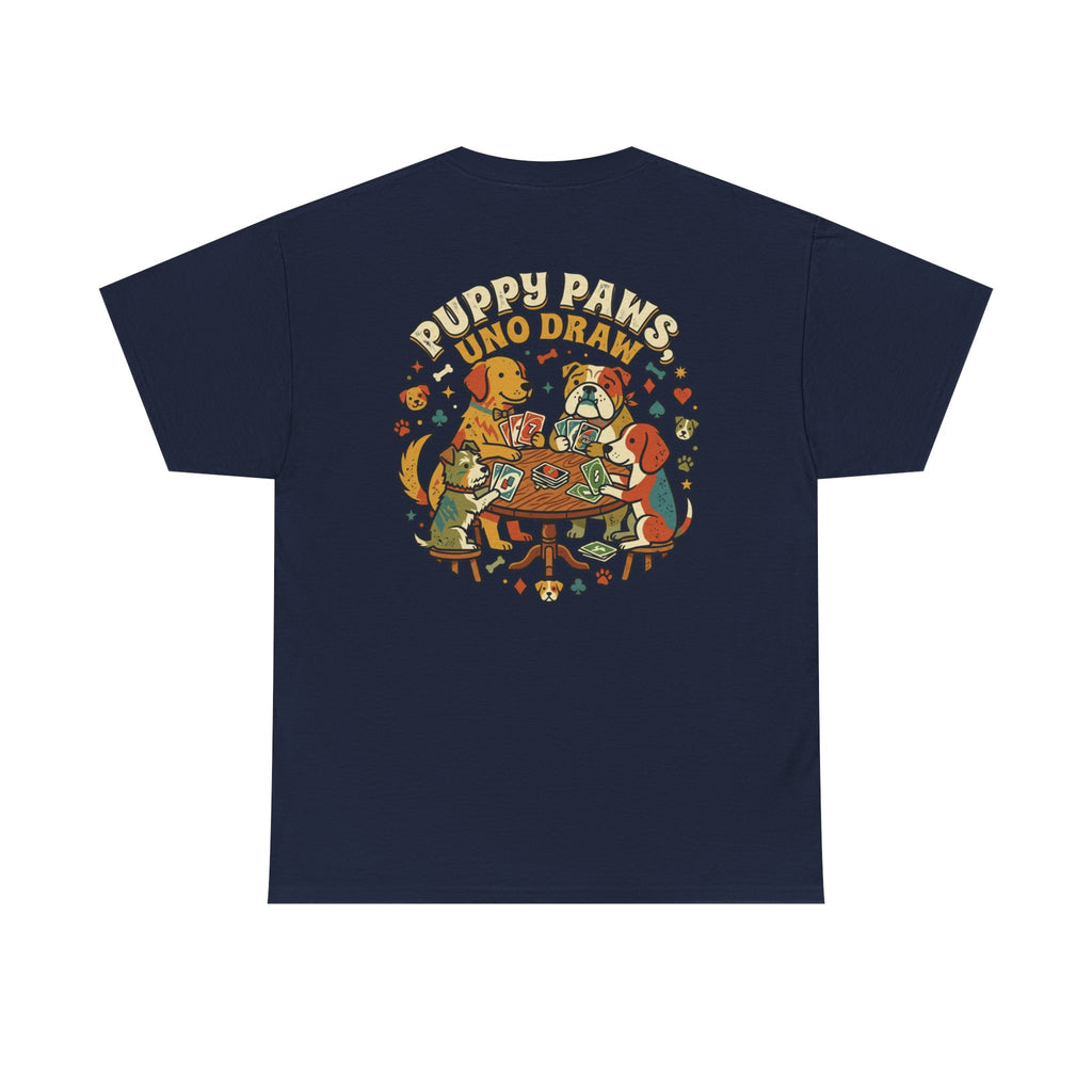 Puppy Paws, Uno Draws T-Shirt — Funny Dog Lover Card Game Tee