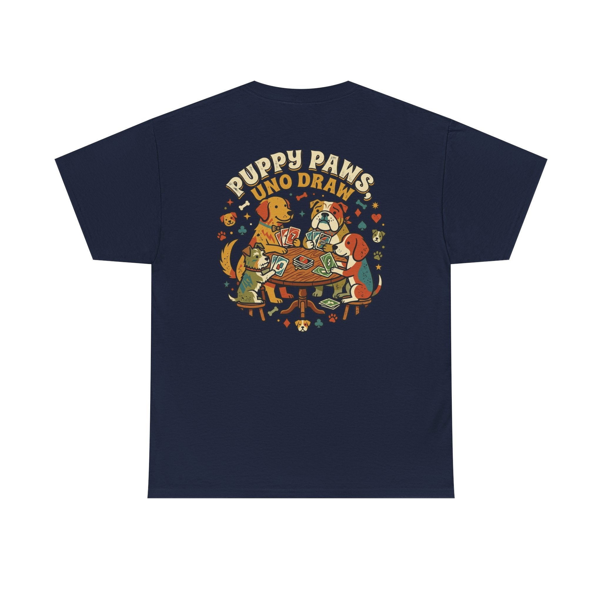 Puppy Paws, Uno Draws T-Shirt — Funny Dog Lover Card Game Tee