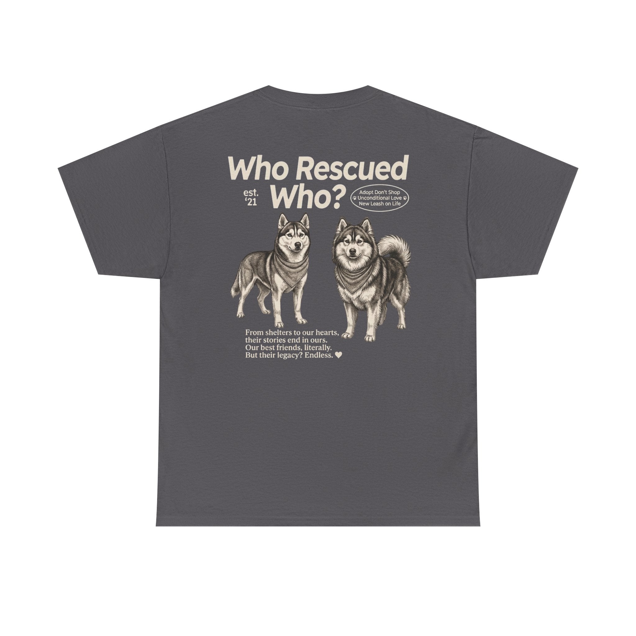 Husky - Who Rescued Who? T-Shirt