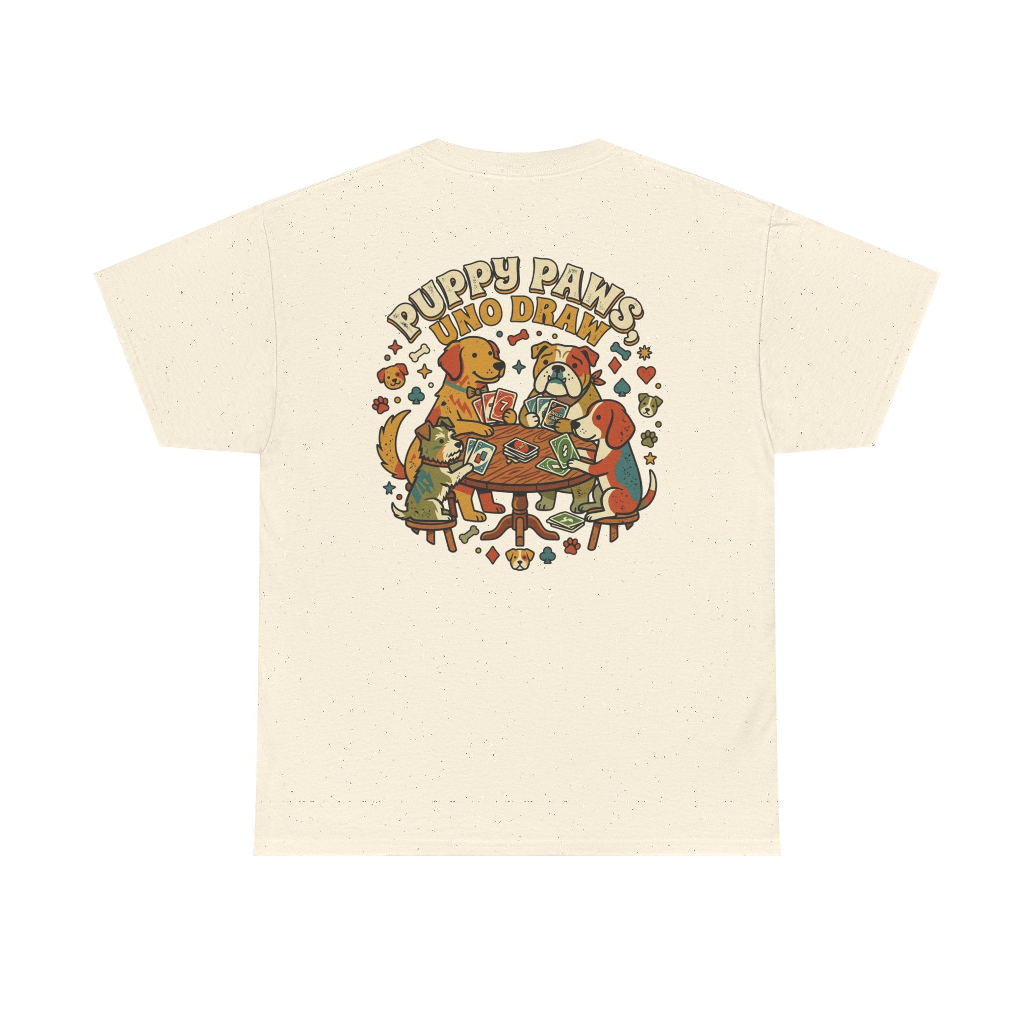 Puppy Paws, Uno Draws T-Shirt — Funny Dog Lover Card Game Tee