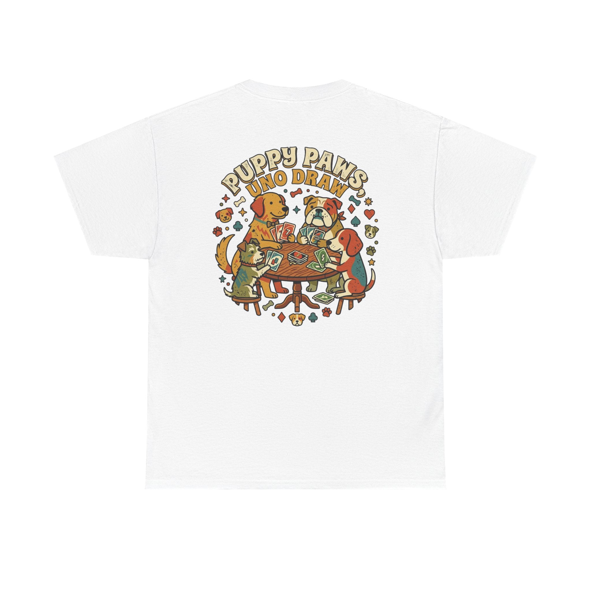 Puppy Paws, Uno Draws T-Shirt — Funny Dog Lover Card Game Tee