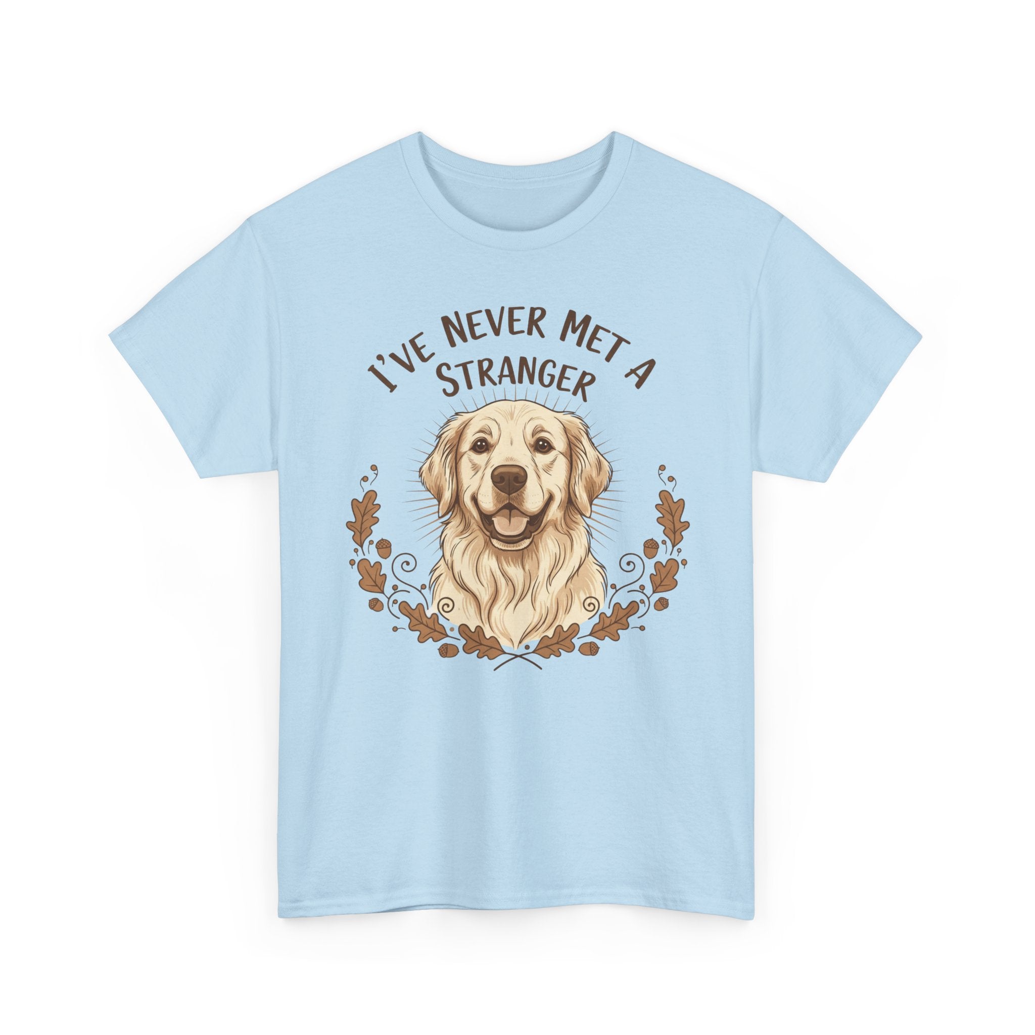 Golden Retriever “I’ve Never Met A Stranger” Unisex Heavy Cotton Tee
