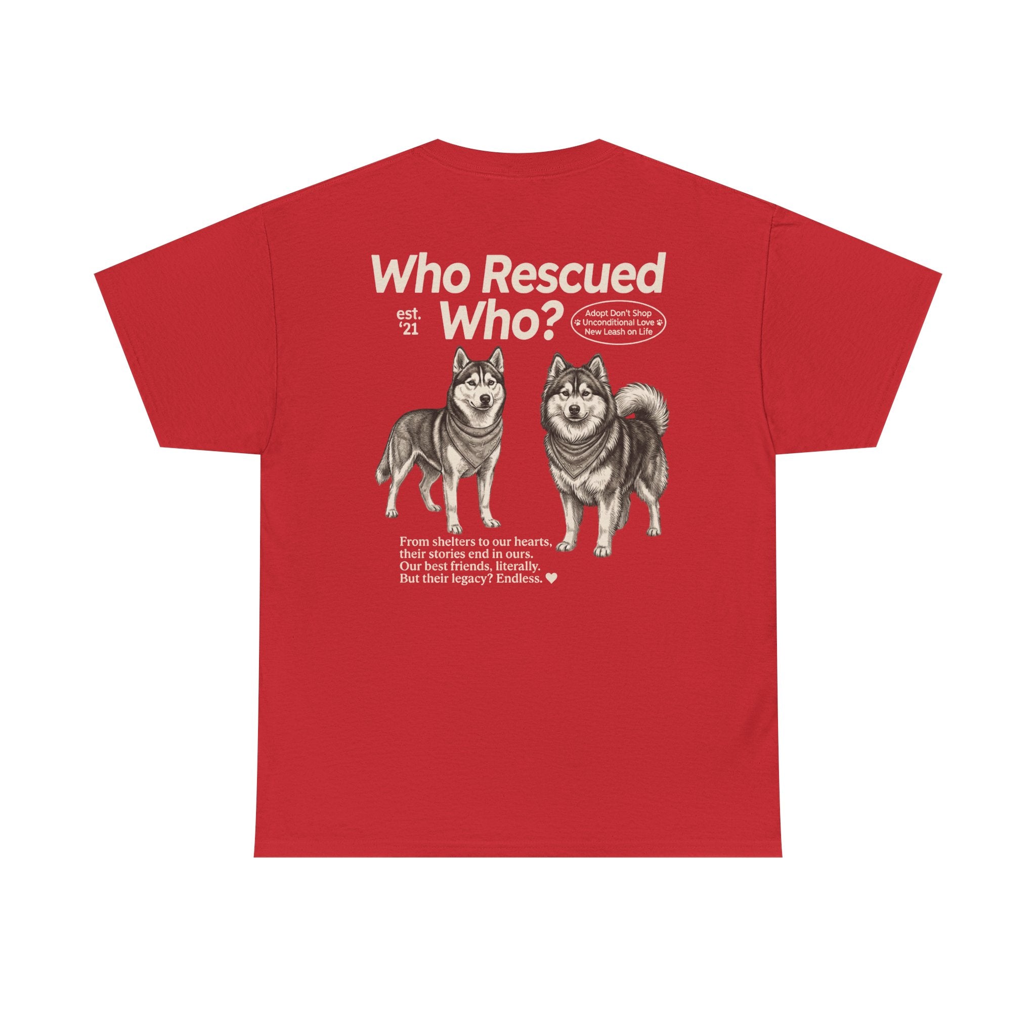 Husky - Who Rescued Who? T-Shirt