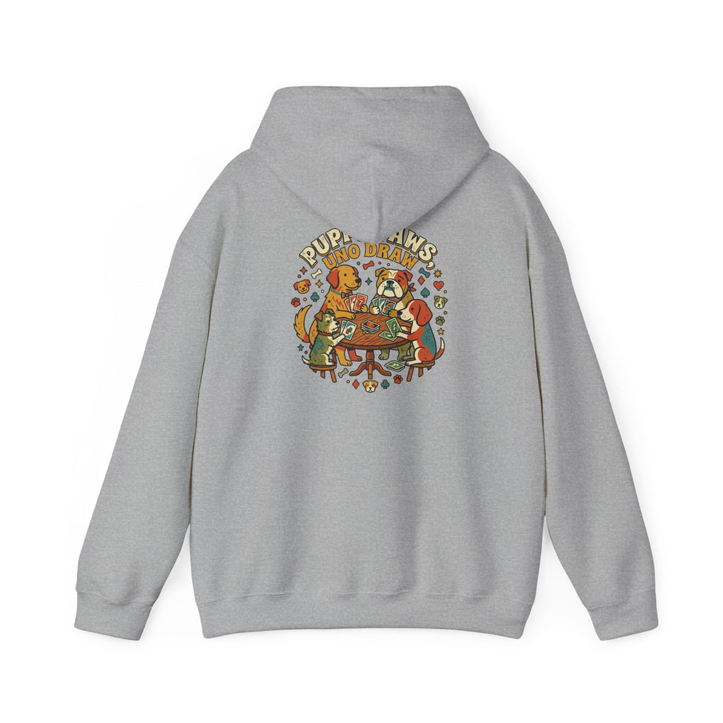 Puppy Paws, Uno Draws Hoodie — Funny Dog Lover Sweatshirt