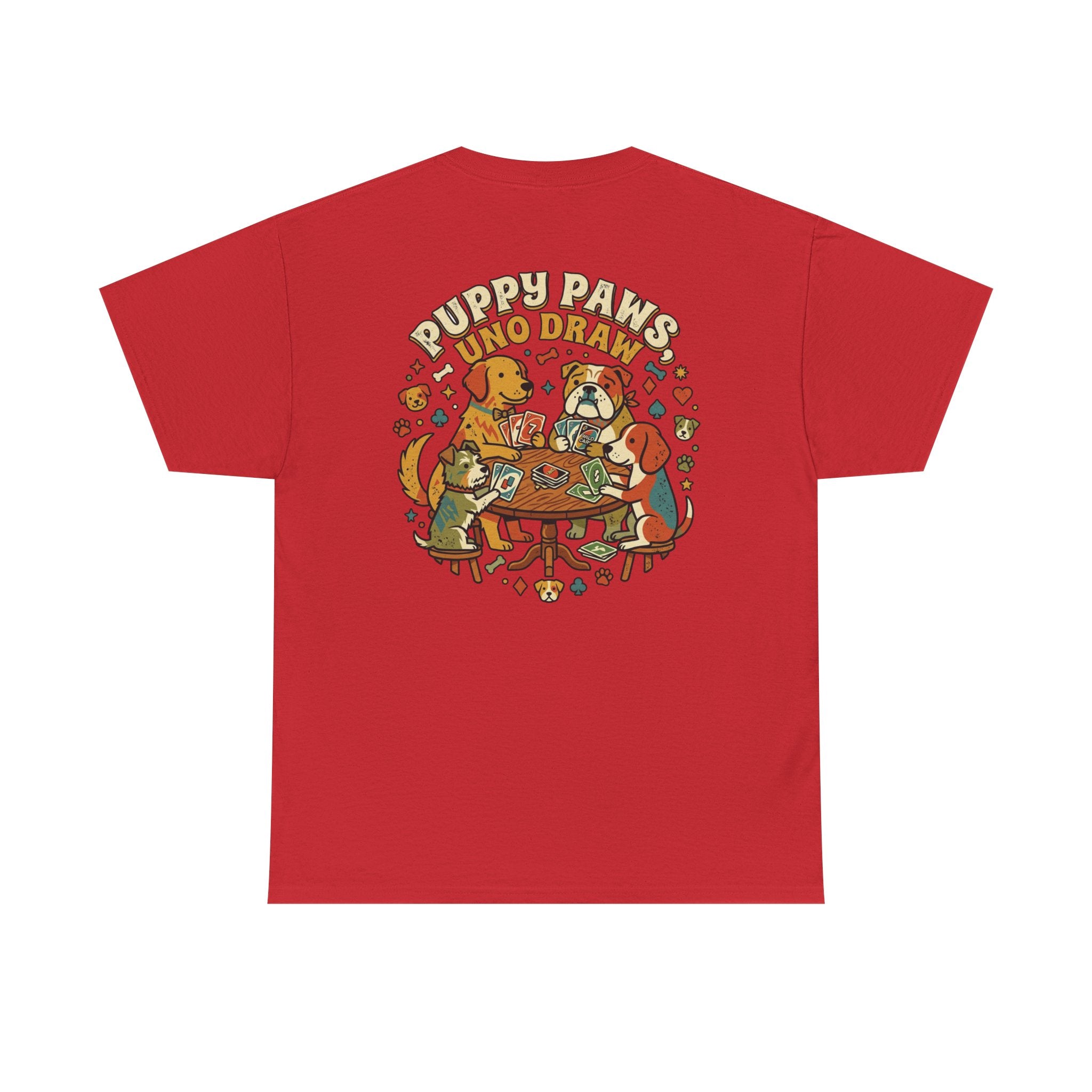 Puppy Paws, Uno Draws T-Shirt — Funny Dog Lover Card Game Tee