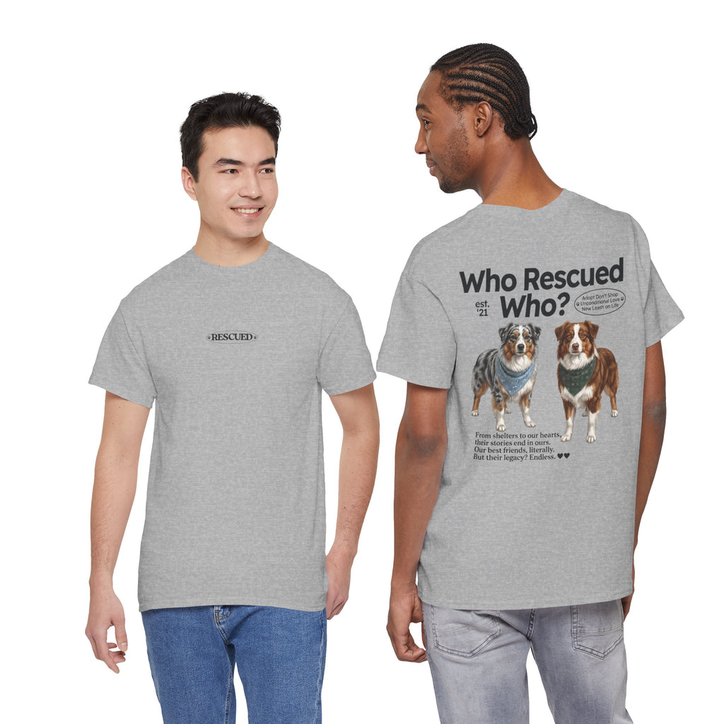 Australian Shepard - Who Rescued Who? T-Shirt