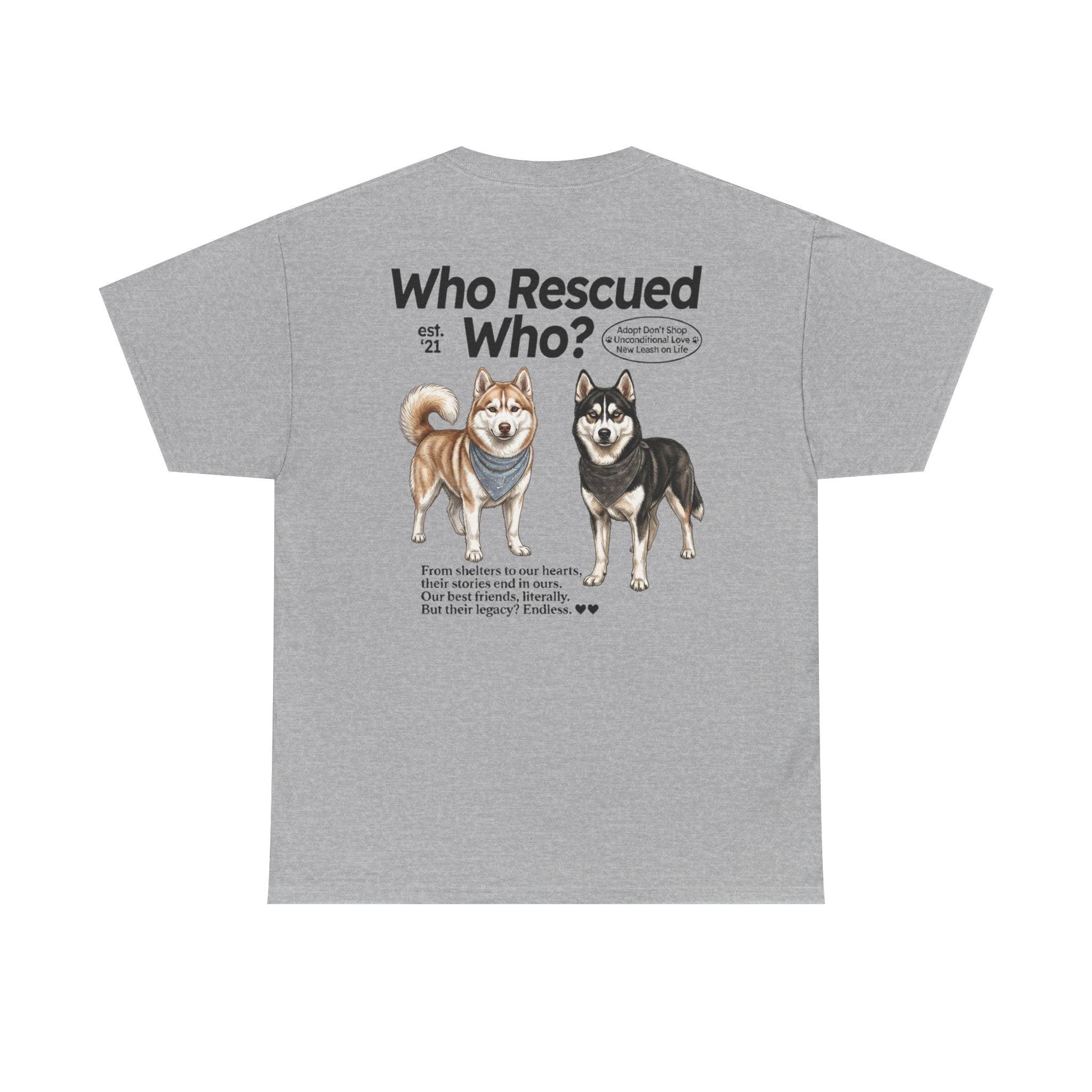 Husky - Who Rescued Who? T-Shirt