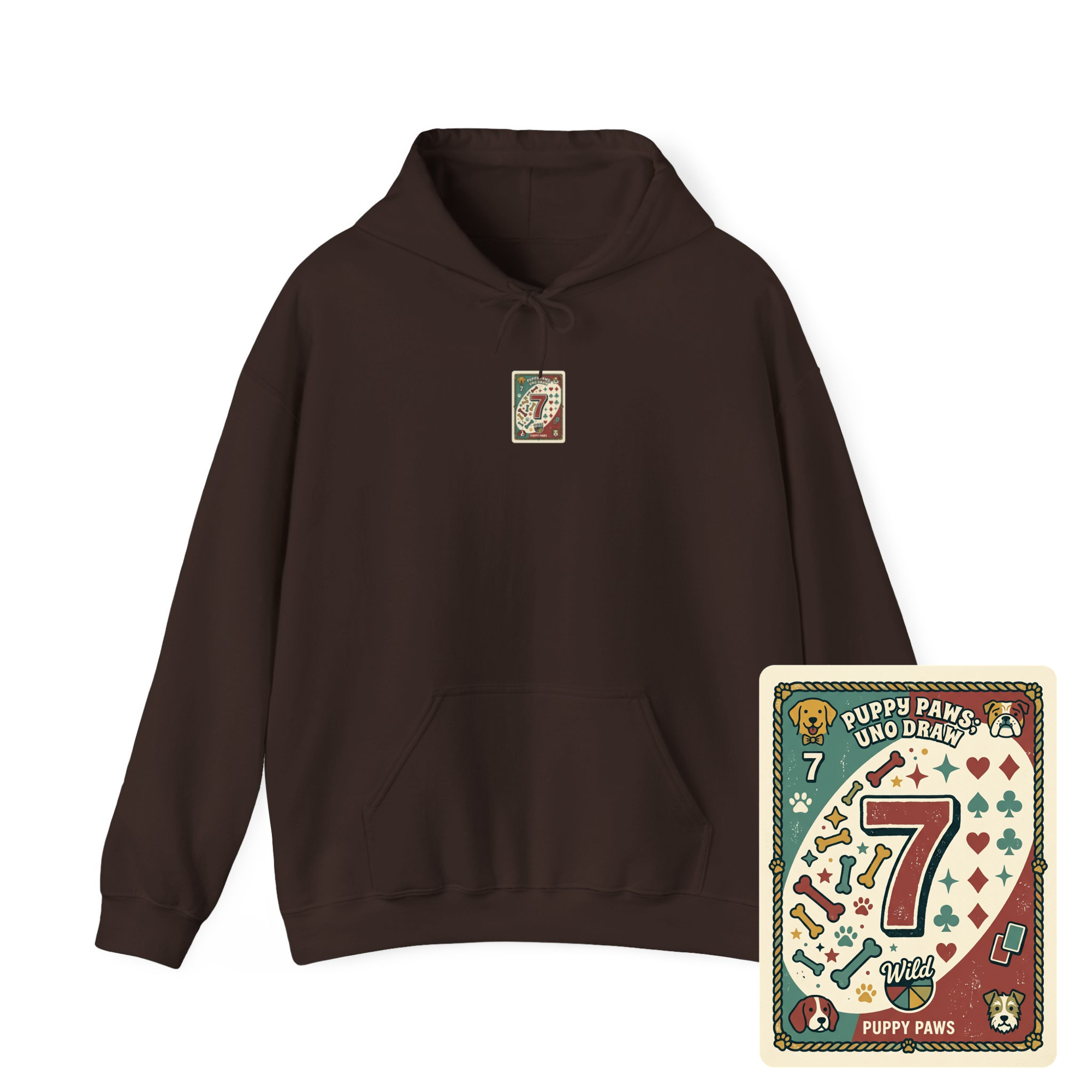 Puppy Paws, Uno Draws Hoodie — Funny Dog Lover Sweatshirt