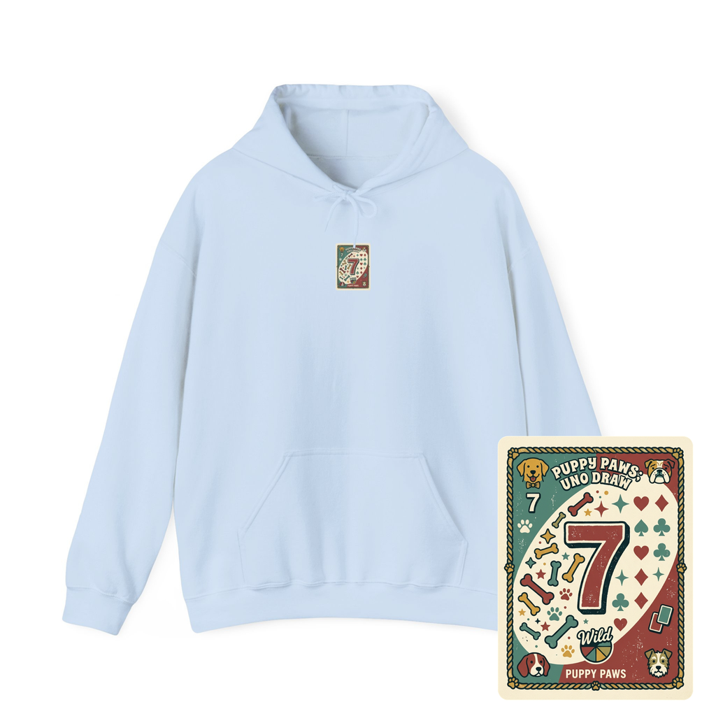 Puppy Paws, Uno Draws Hoodie — Funny Dog Lover Sweatshirt