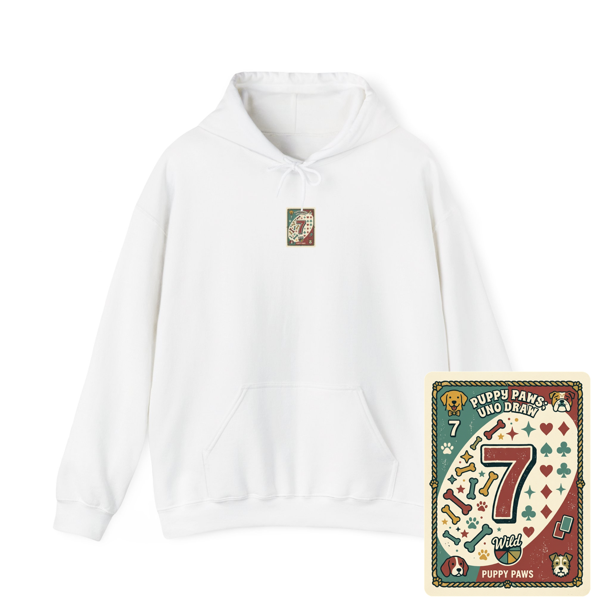 Puppy Paws, Uno Draws Hoodie — Funny Dog Lover Sweatshirt