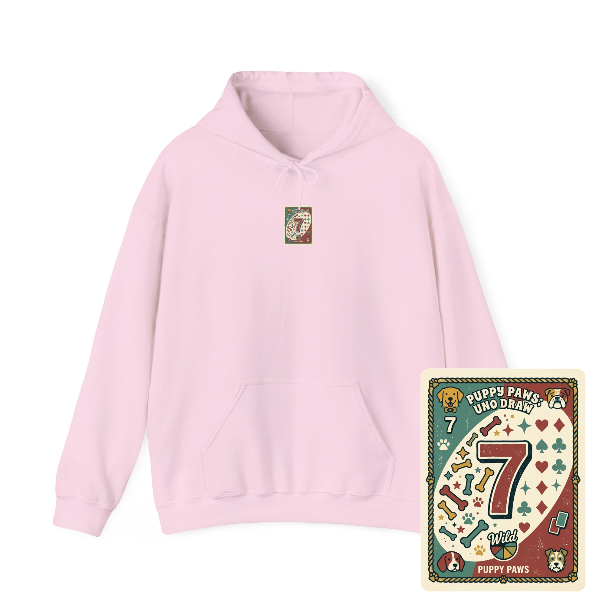 Puppy Paws, Uno Draws Hoodie — Funny Dog Lover Sweatshirt