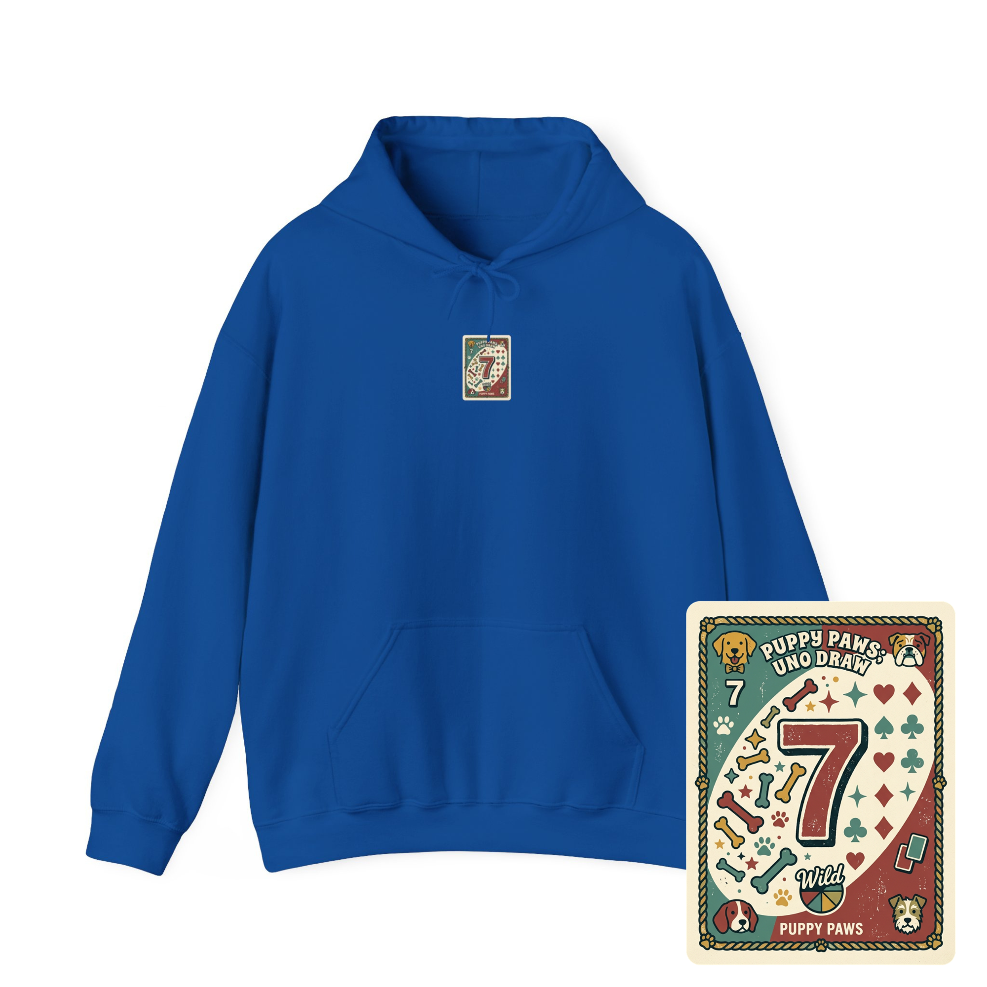 Puppy Paws, Uno Draws Hoodie — Funny Dog Lover Sweatshirt