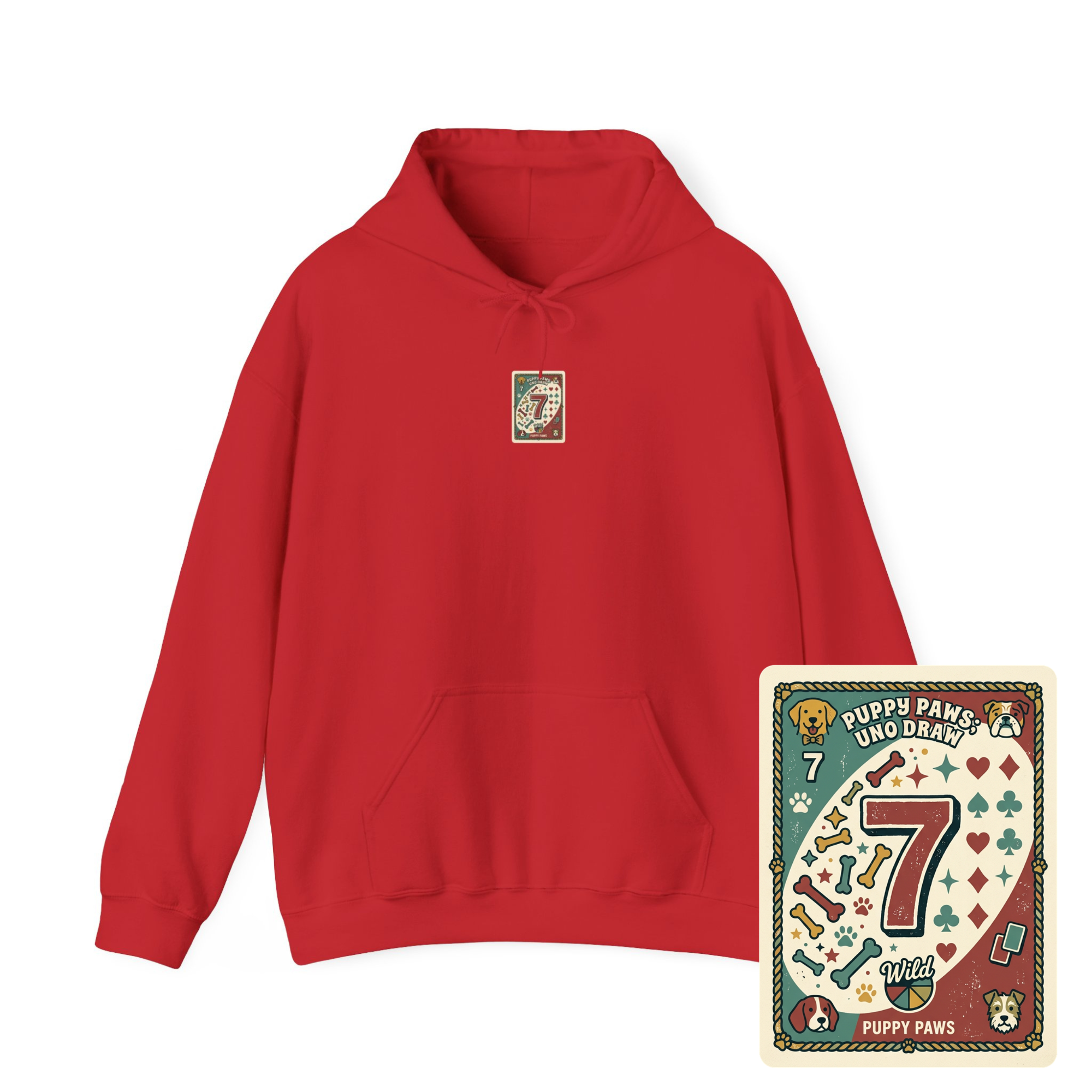 Puppy Paws, Uno Draws Hoodie — Funny Dog Lover Sweatshirt