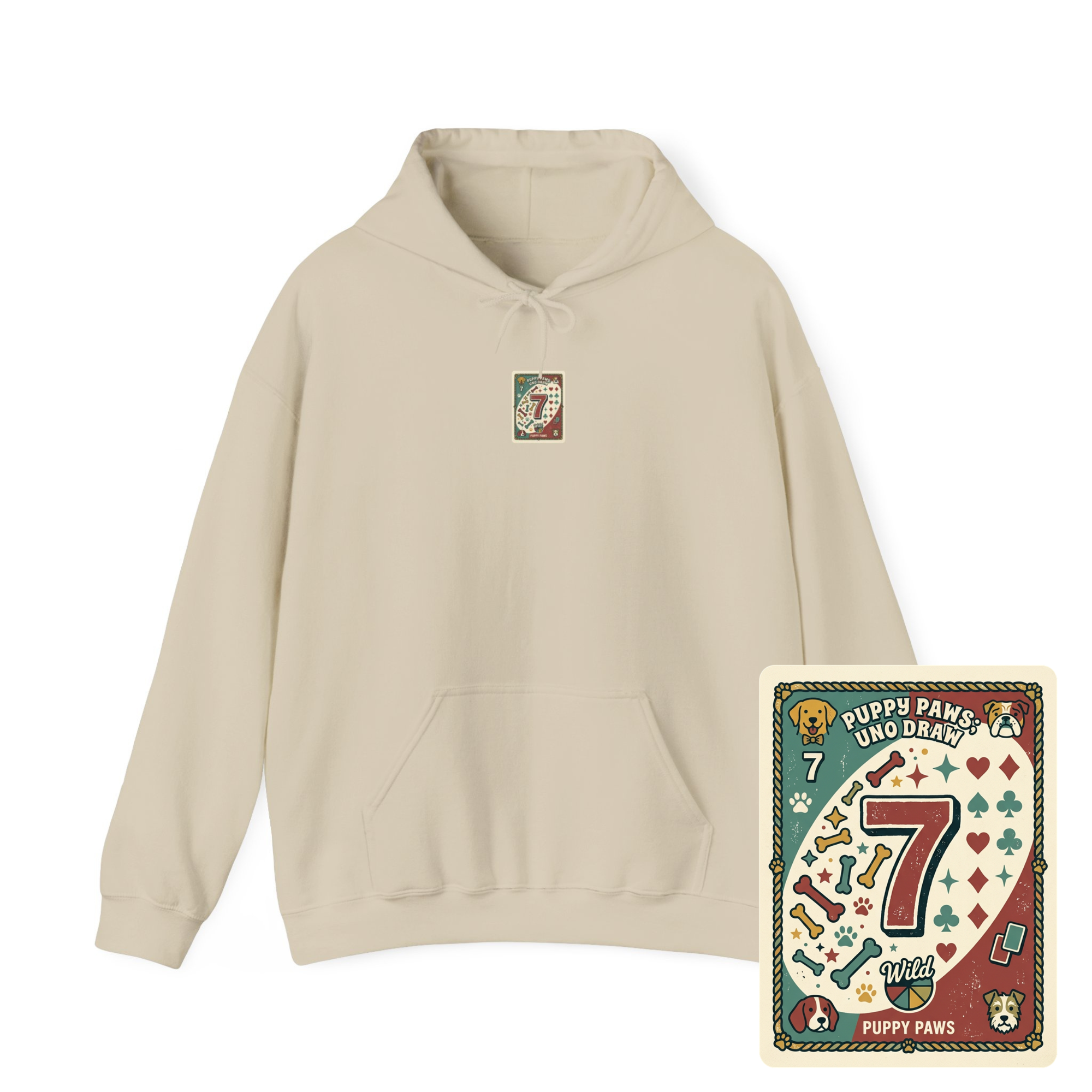 Puppy Paws, Uno Draws Hoodie — Funny Dog Lover Sweatshirt