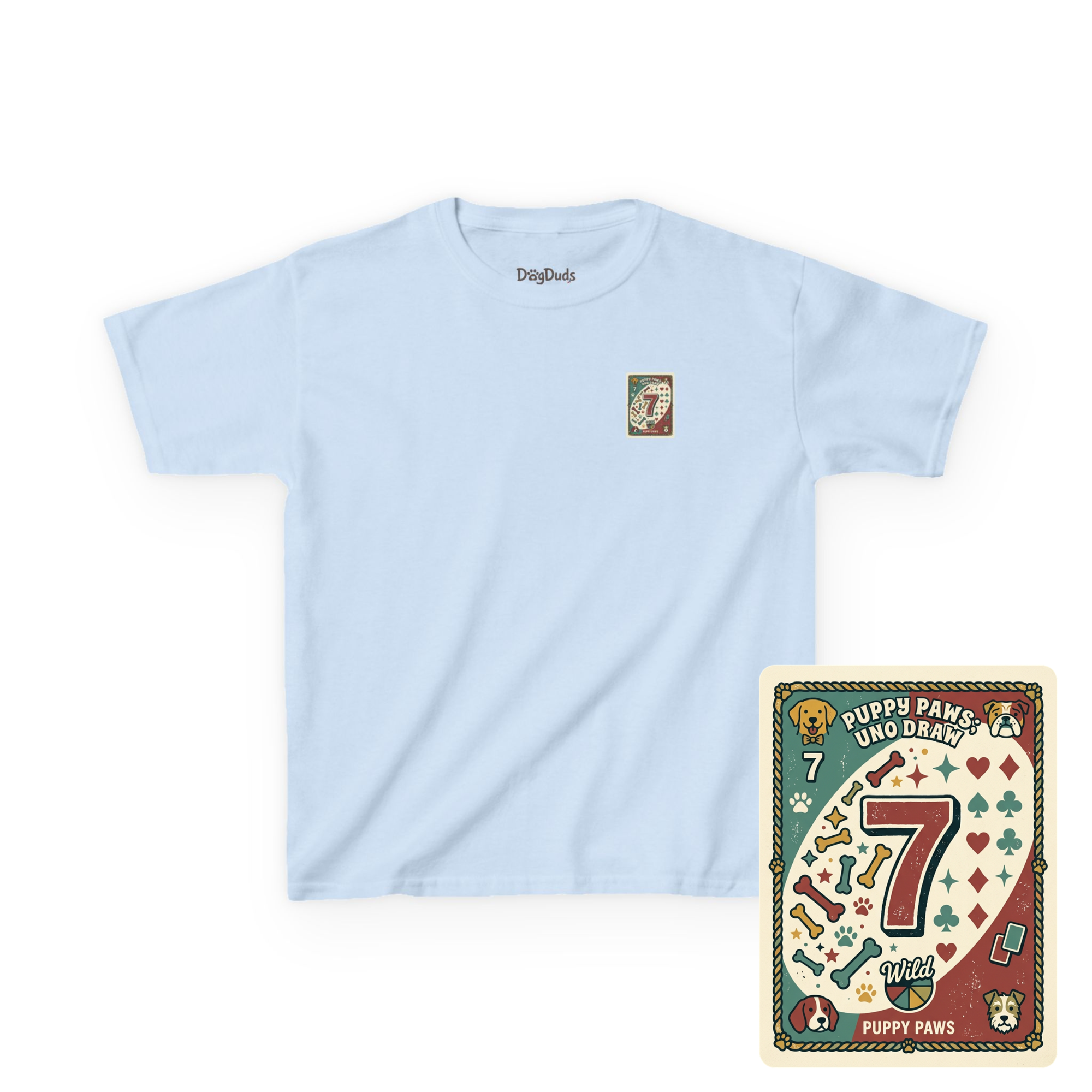 Kids 'Puppy Paws, Uno Draws' T-Shirt