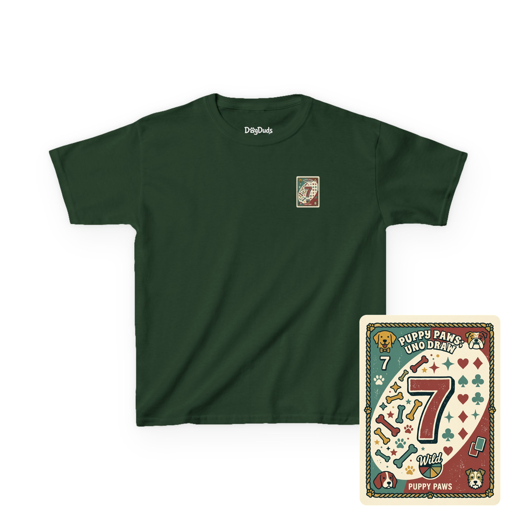 Kids 'Puppy Paws, Uno Draws' T-Shirt