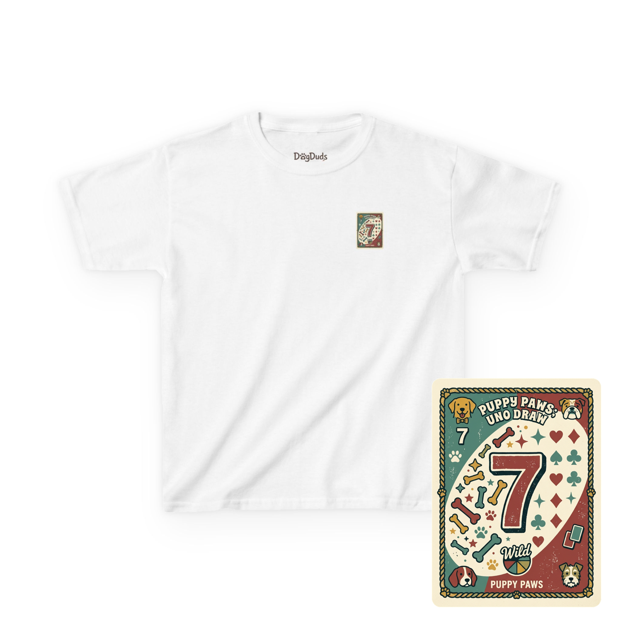 Kids 'Puppy Paws, Uno Draws' T-Shirt