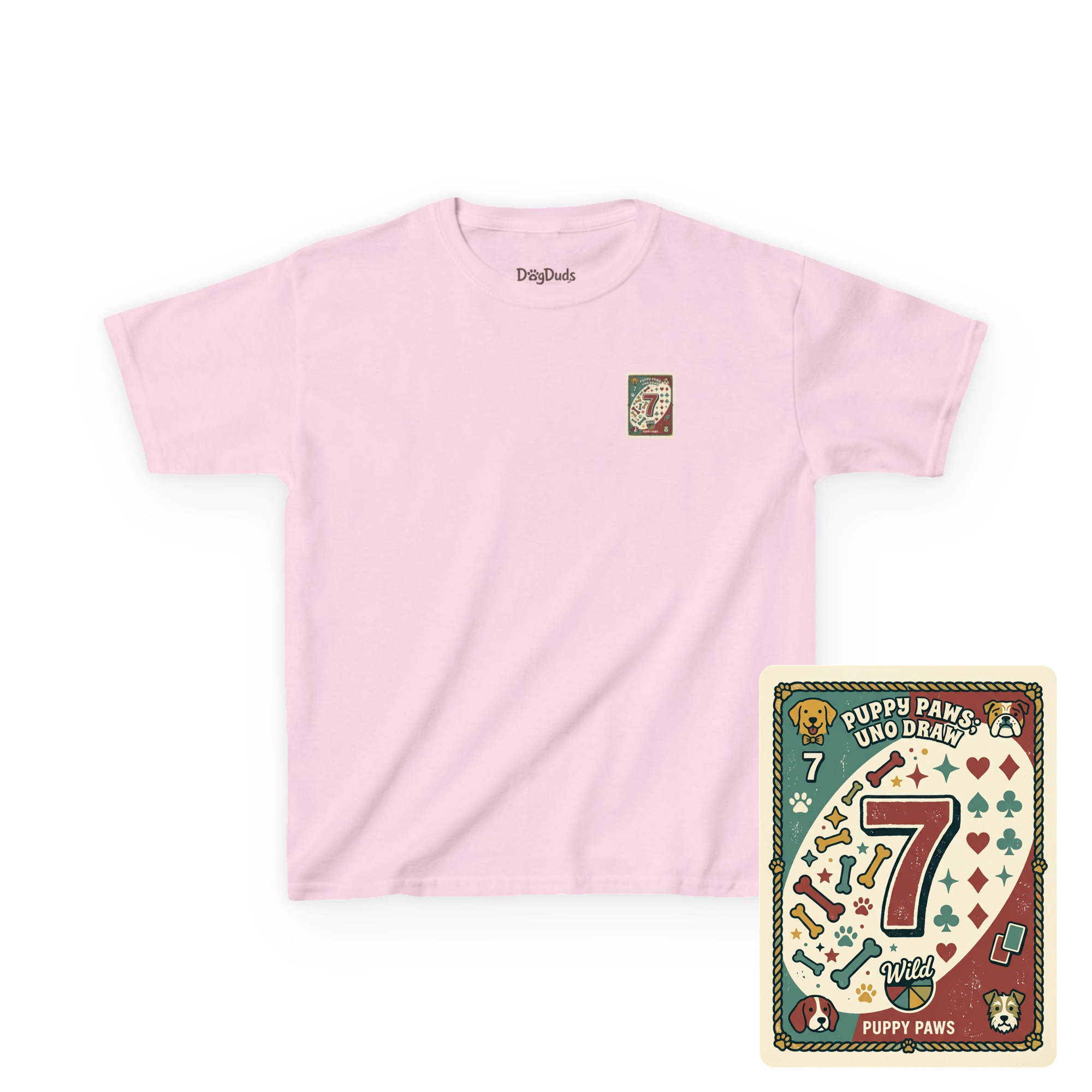 Kids 'Puppy Paws, Uno Draws' T-Shirt