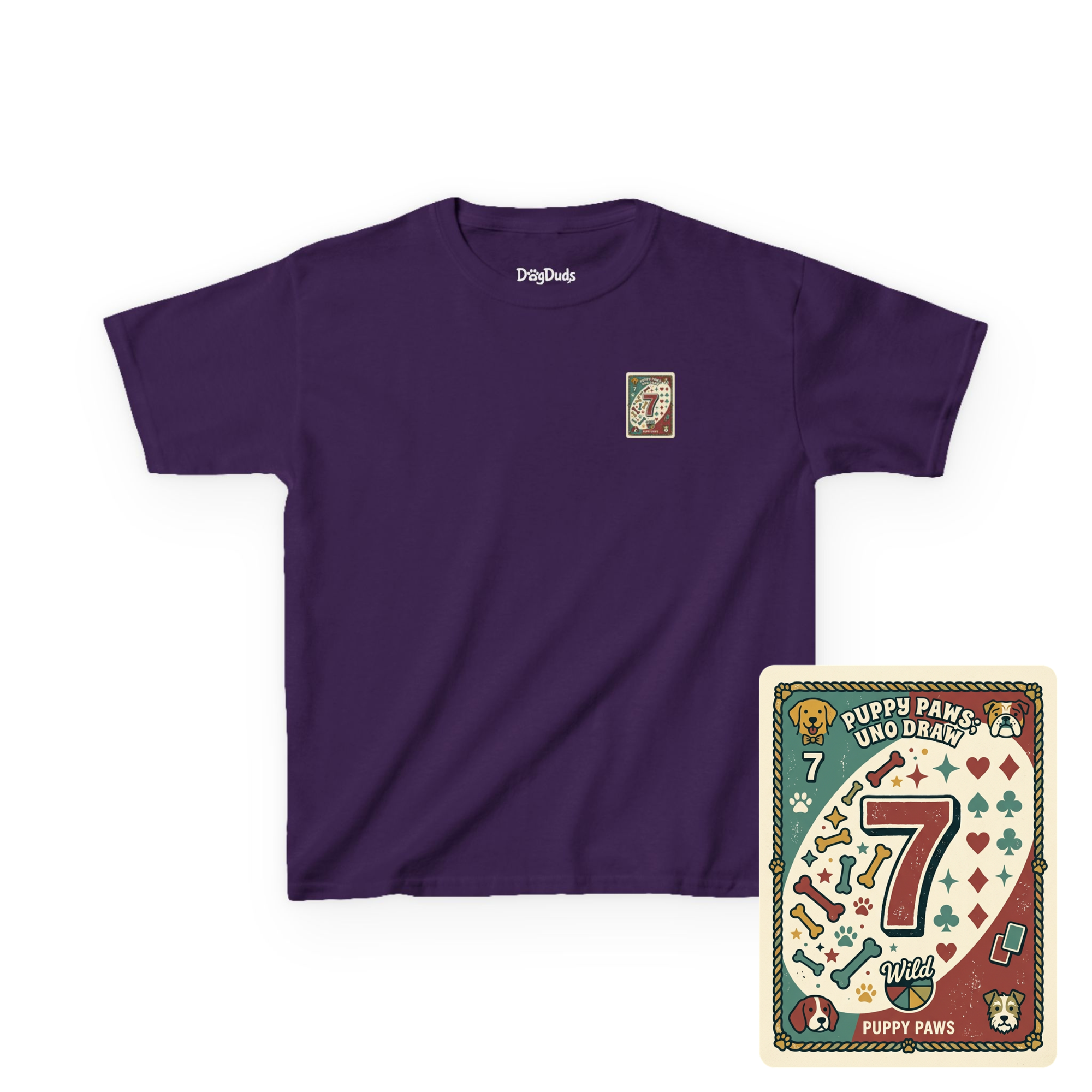 Kids 'Puppy Paws, Uno Draws' T-Shirt