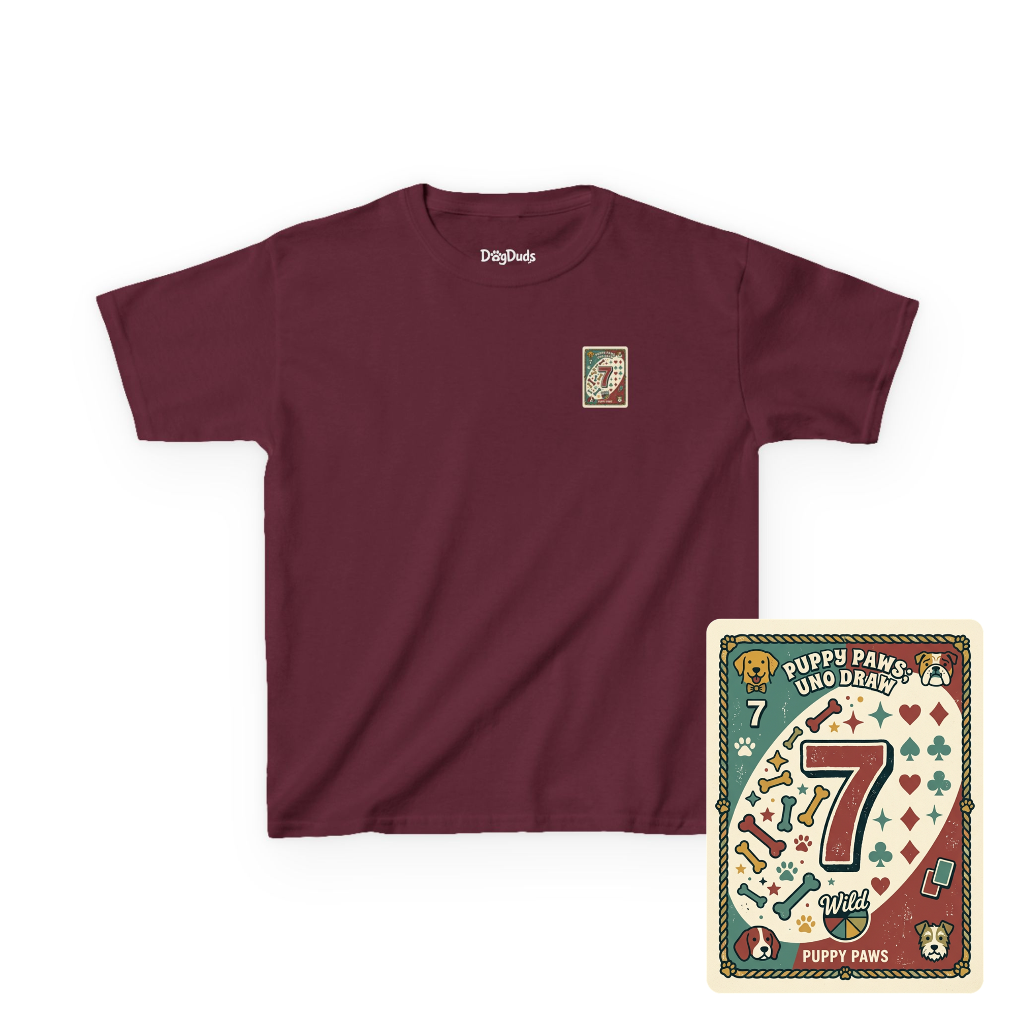 Kids 'Puppy Paws, Uno Draws' T-Shirt