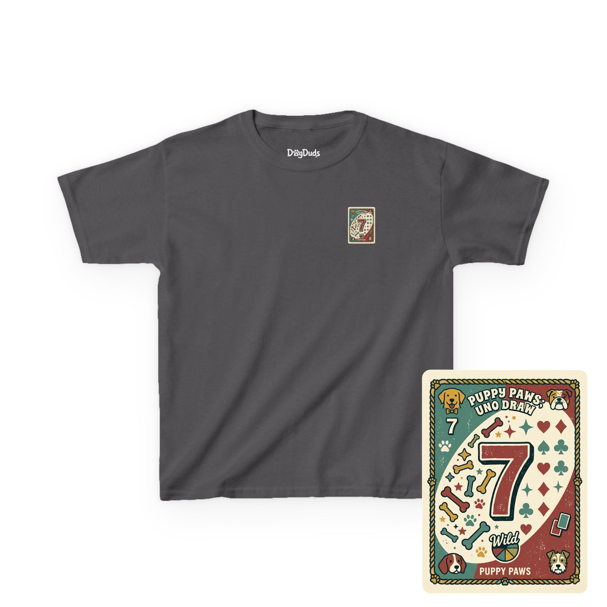 Kids 'Puppy Paws, Uno Draws' T-Shirt