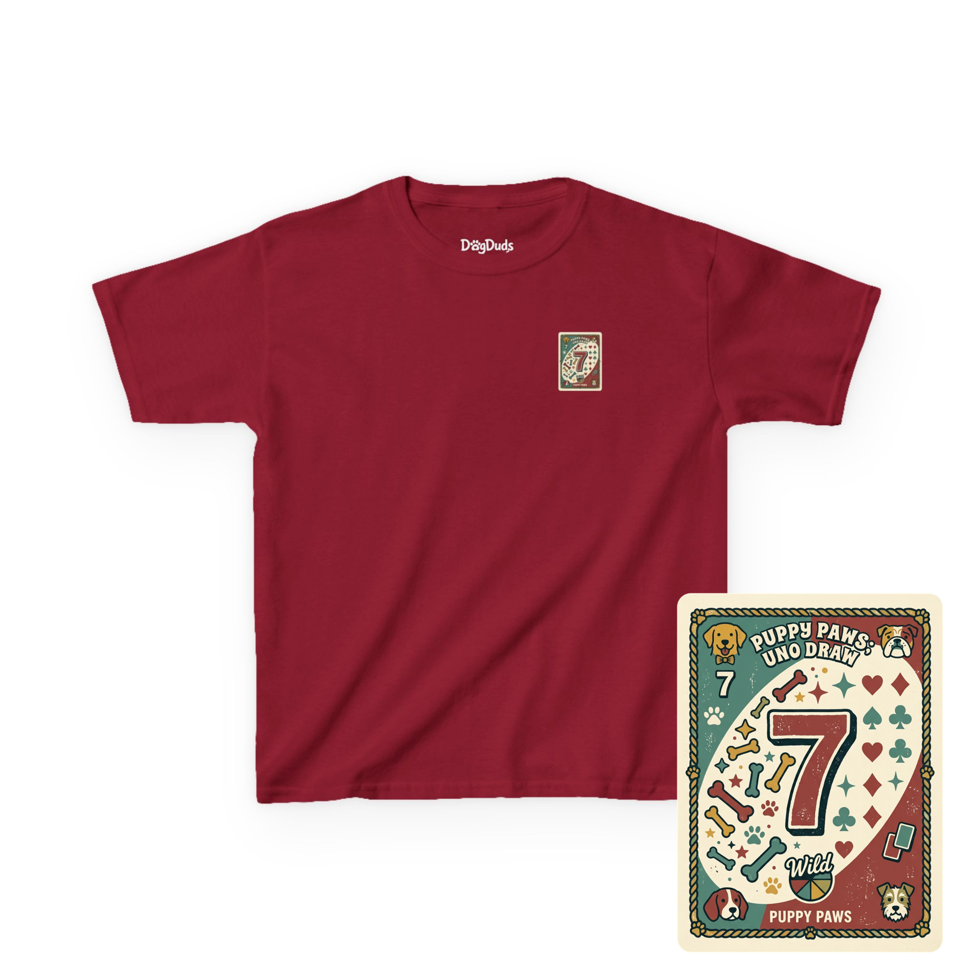 Kids 'Puppy Paws, Uno Draws' T-Shirt