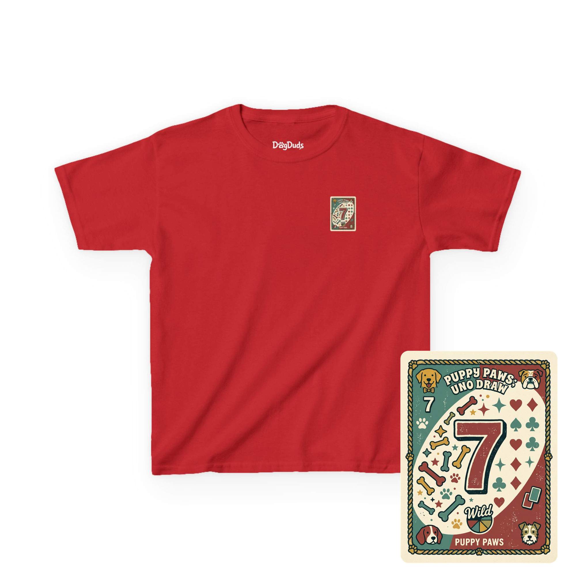 Kids 'Puppy Paws, Uno Draws' T-Shirt