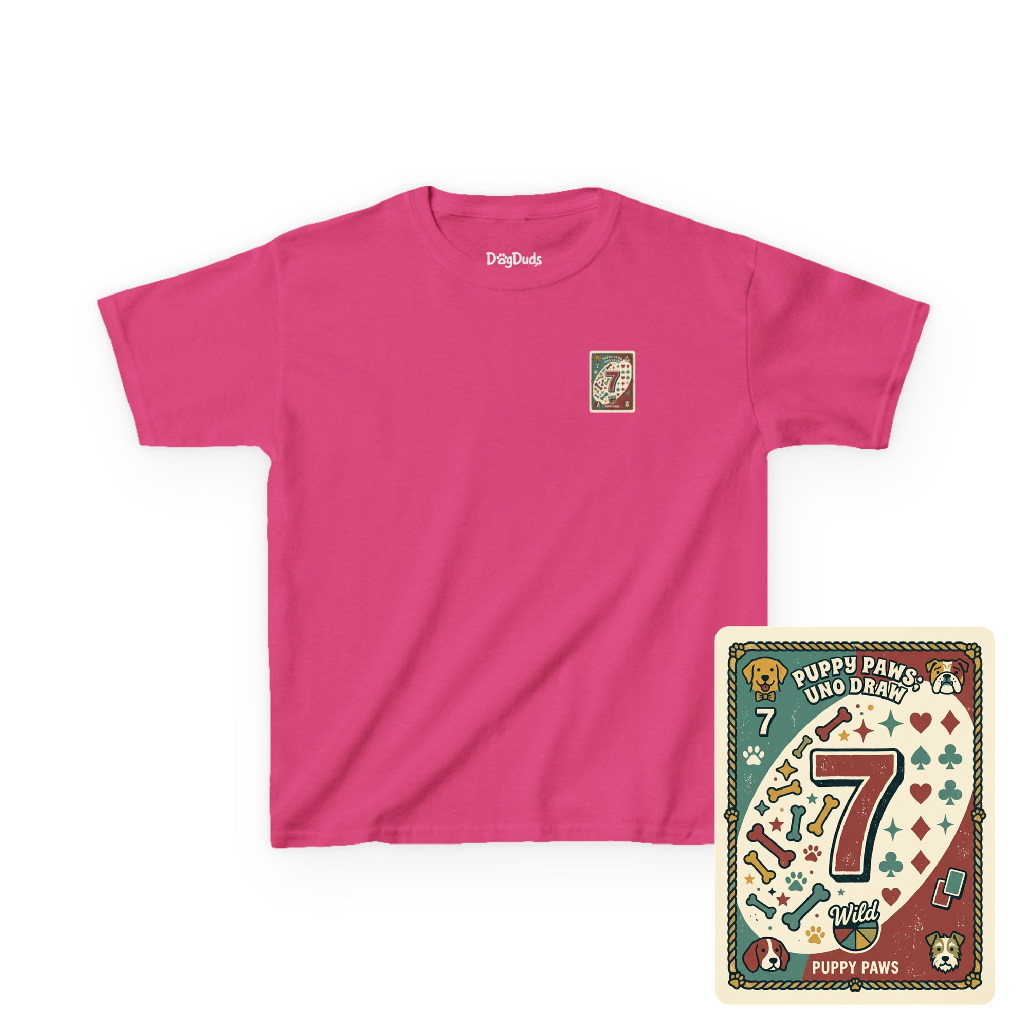 Kids 'Puppy Paws, Uno Draws' T-Shirt