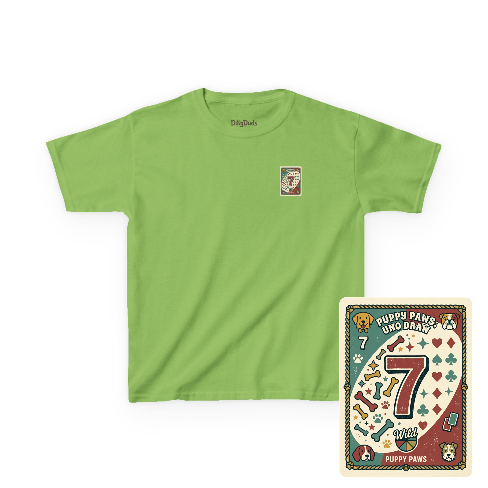 Kids 'Puppy Paws, Uno Draws' T-Shirt