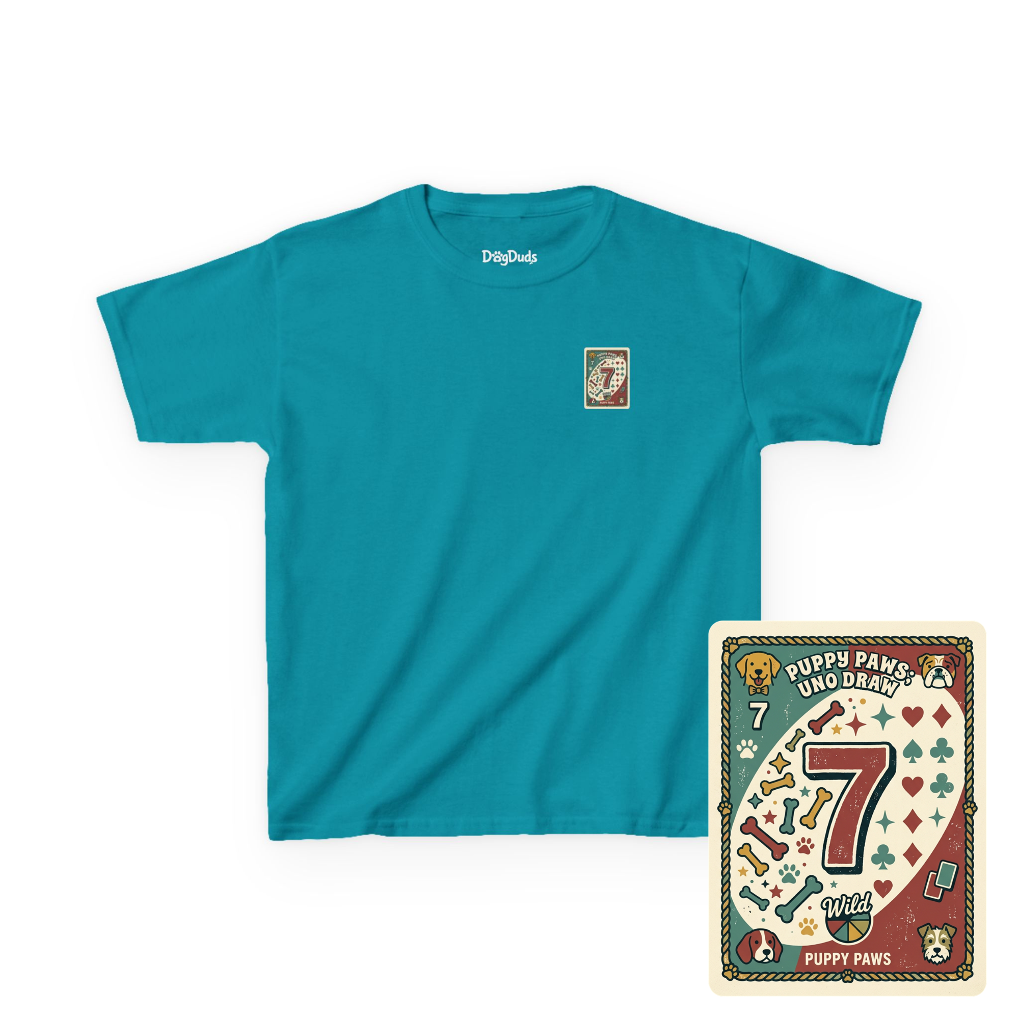 Kids 'Puppy Paws, Uno Draws' T-Shirt