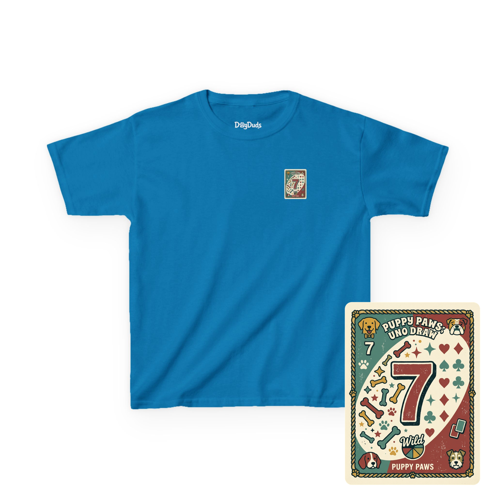 Kids 'Puppy Paws, Uno Draws' T-Shirt