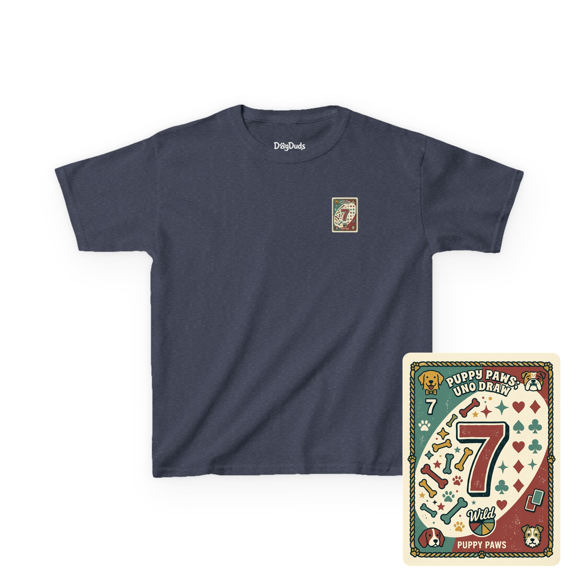 Kids 'Puppy Paws, Uno Draws' T-Shirt