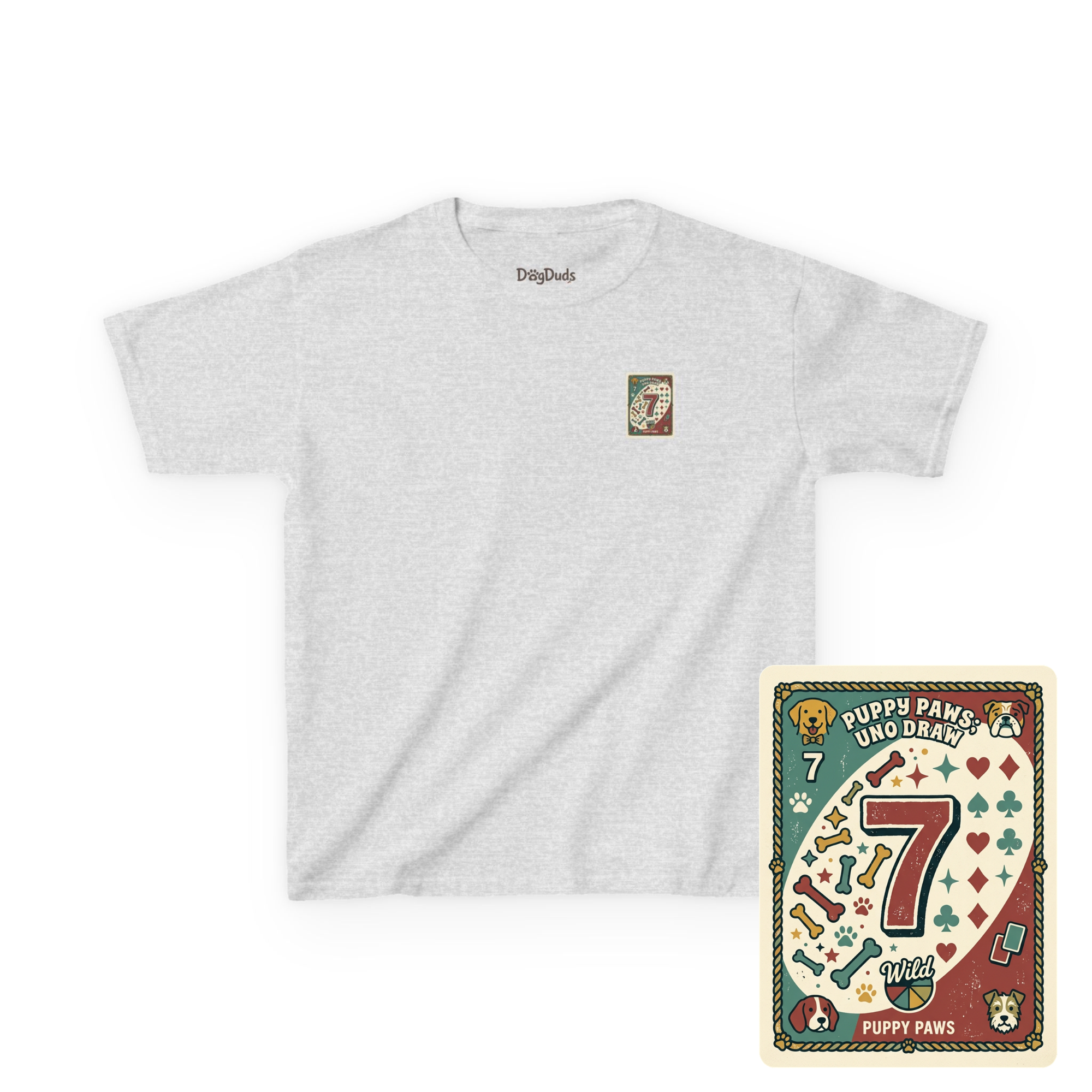 Kids 'Puppy Paws, Uno Draws' T-Shirt