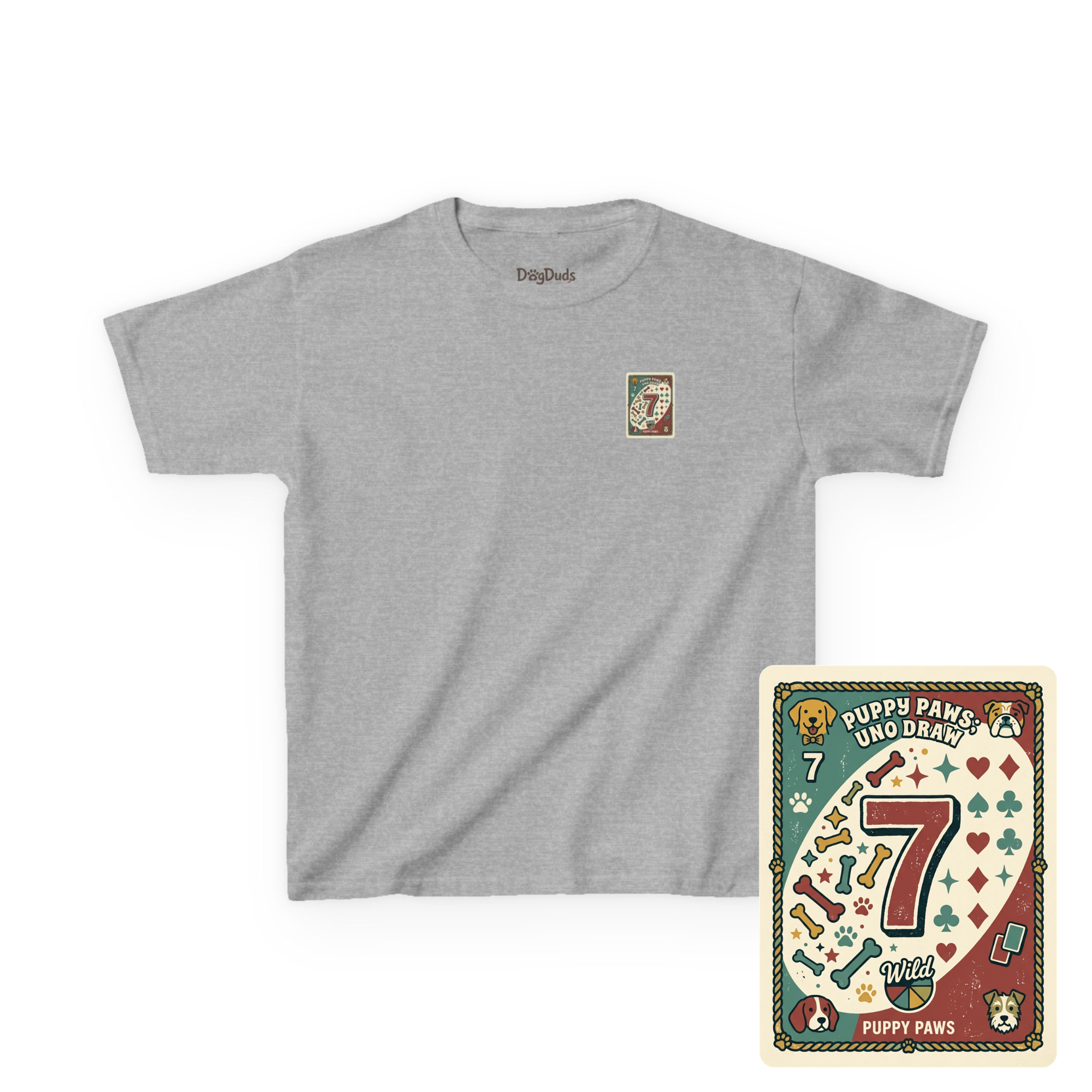 Kids 'Puppy Paws, Uno Draws' T-Shirt