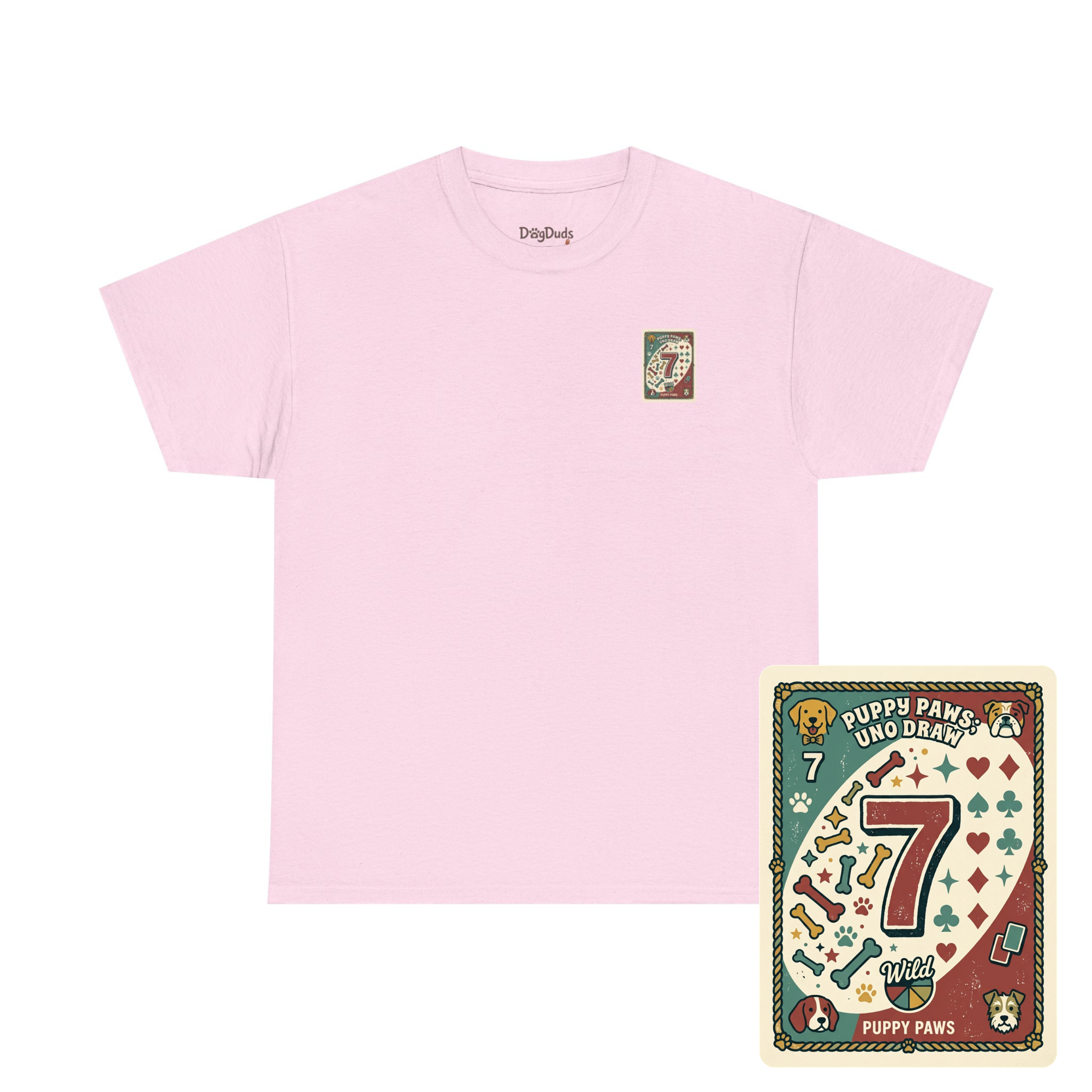 Puppy Paws, Uno Draws T-Shirt — Funny Dog Lover Card Game Tee