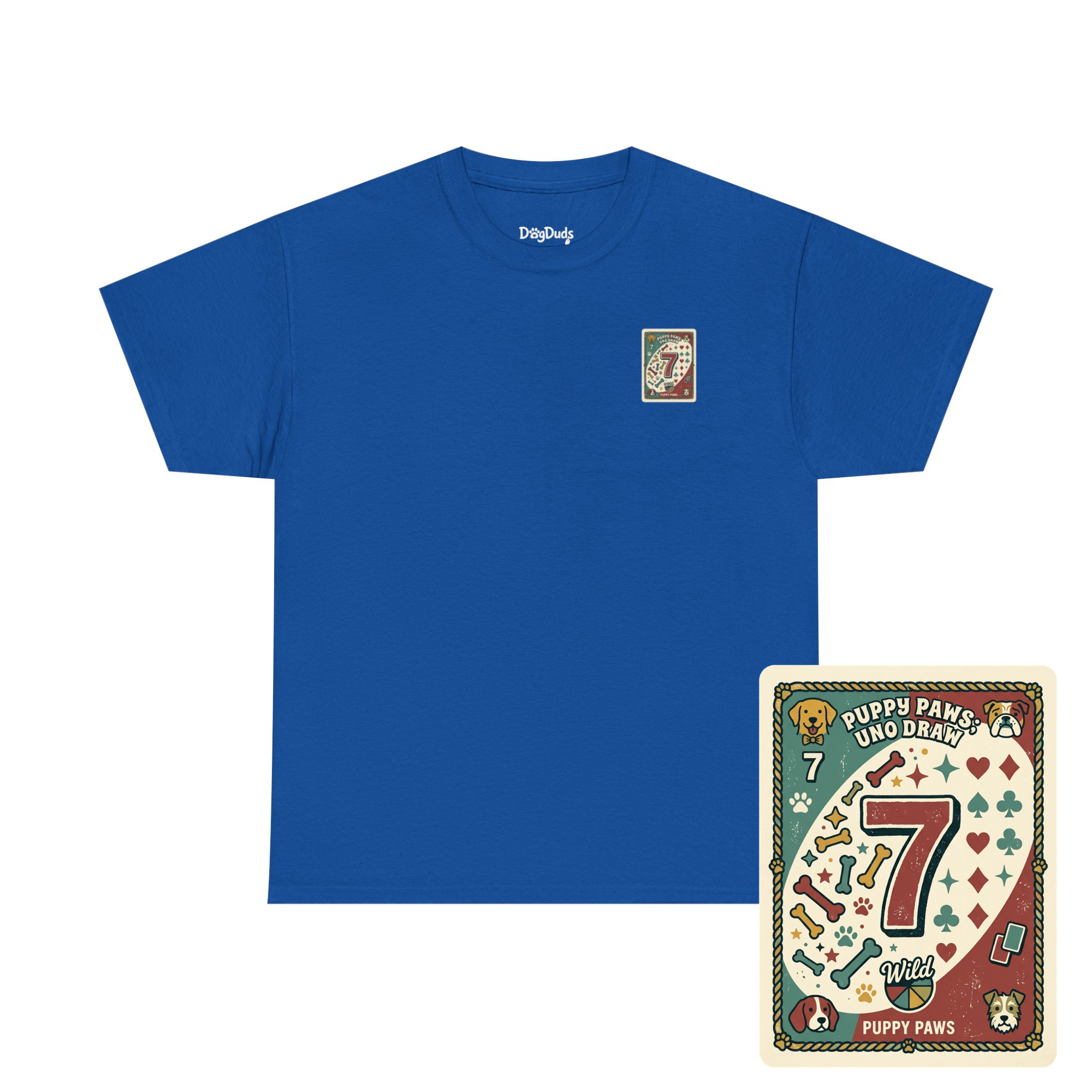 Puppy Paws, Uno Draws T-Shirt — Funny Dog Lover Card Game Tee