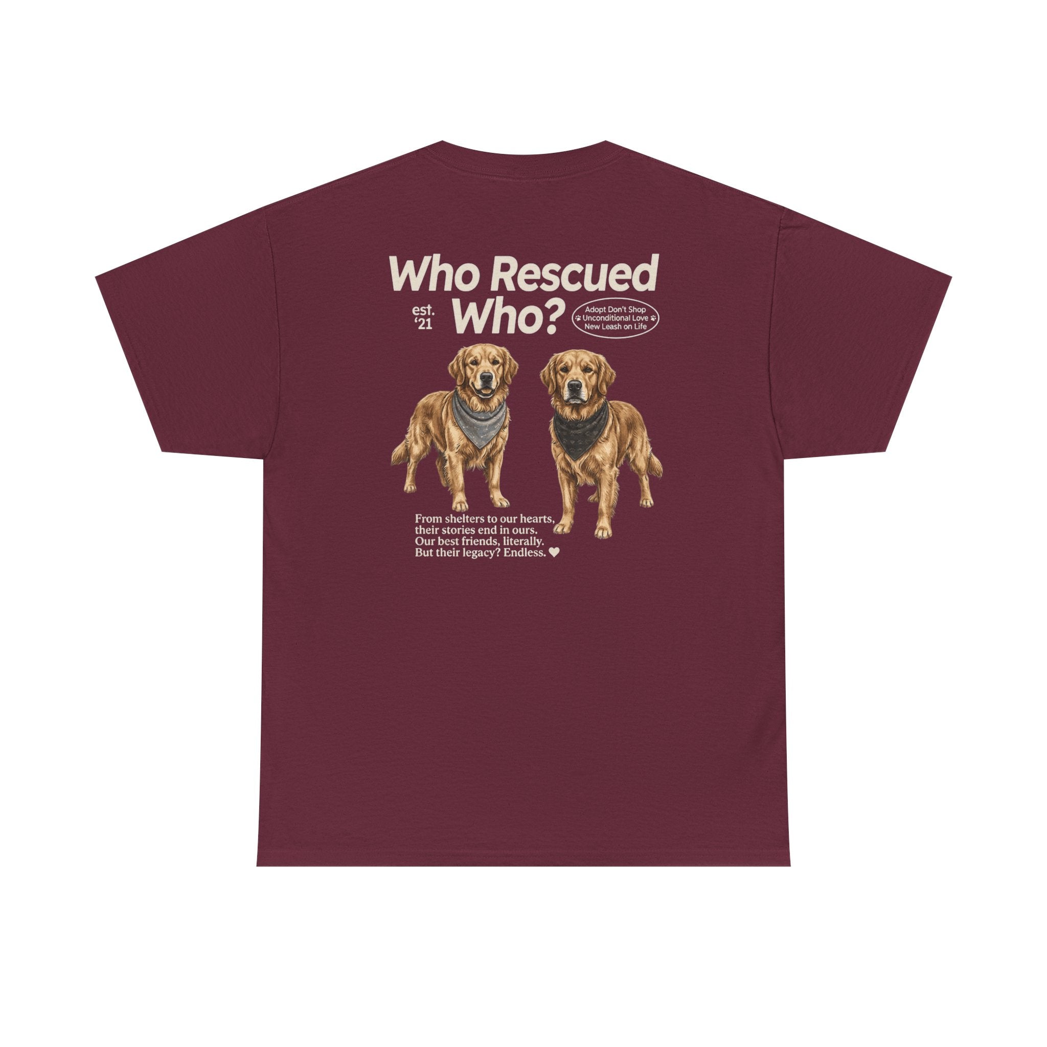 Golden Retriever - Who Rescued Who? T-Shirt