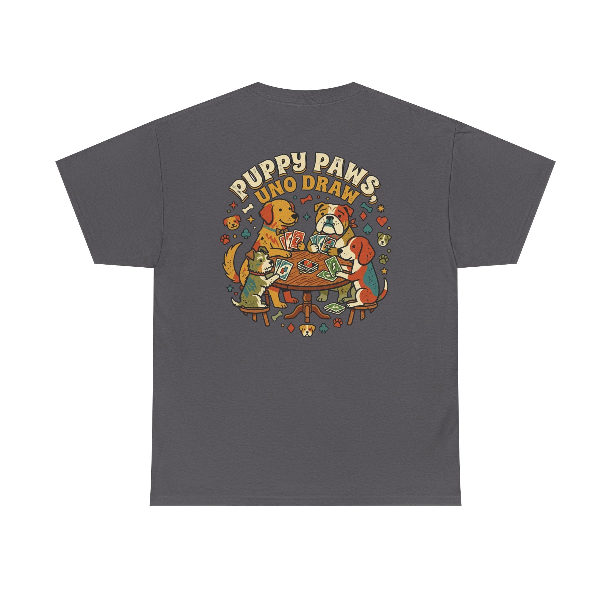 Puppy Paws, Uno Draws T-Shirt — Funny Dog Lover Card Game Tee