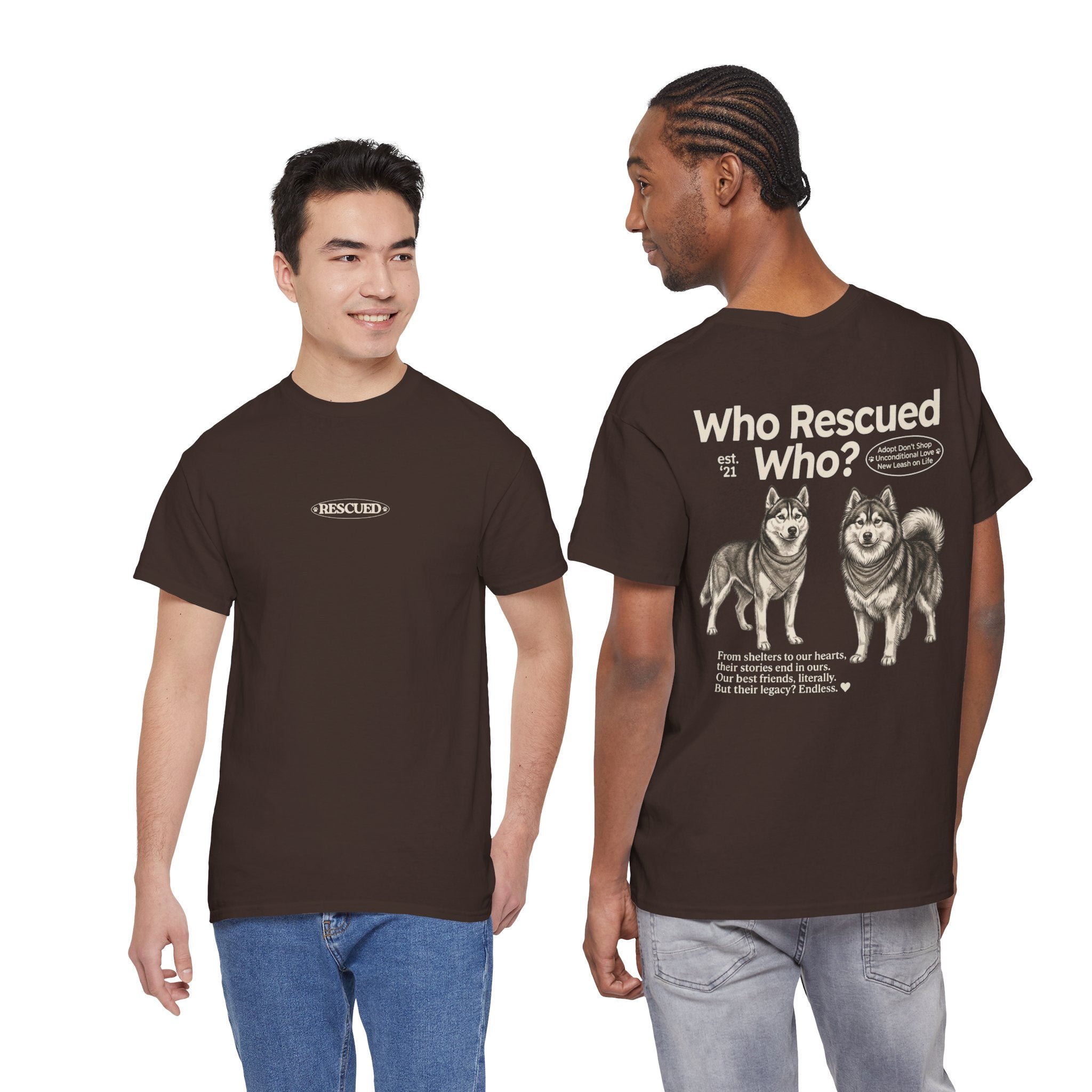 Husky - Who Rescued Who? T-Shirt