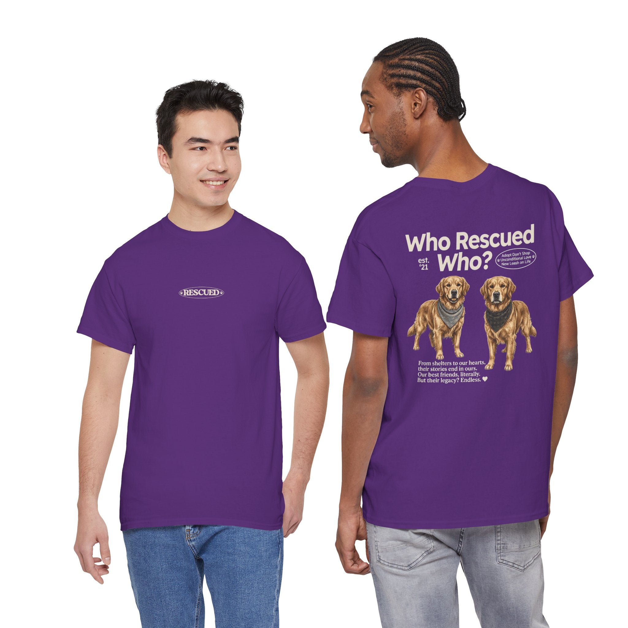 Golden Retriever - Who Rescued Who? T-Shirt