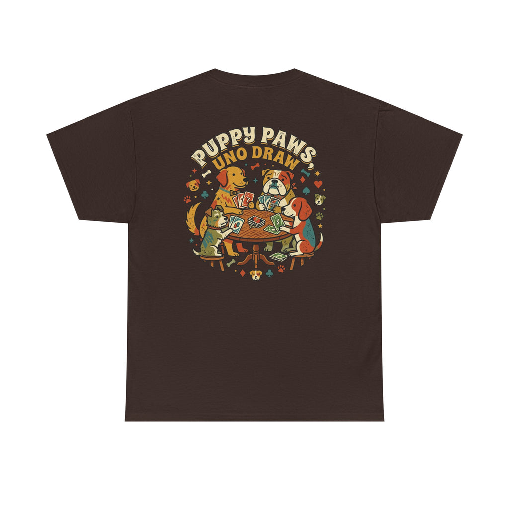 Puppy Paws, Uno Draws T-Shirt — Funny Dog Lover Card Game Tee