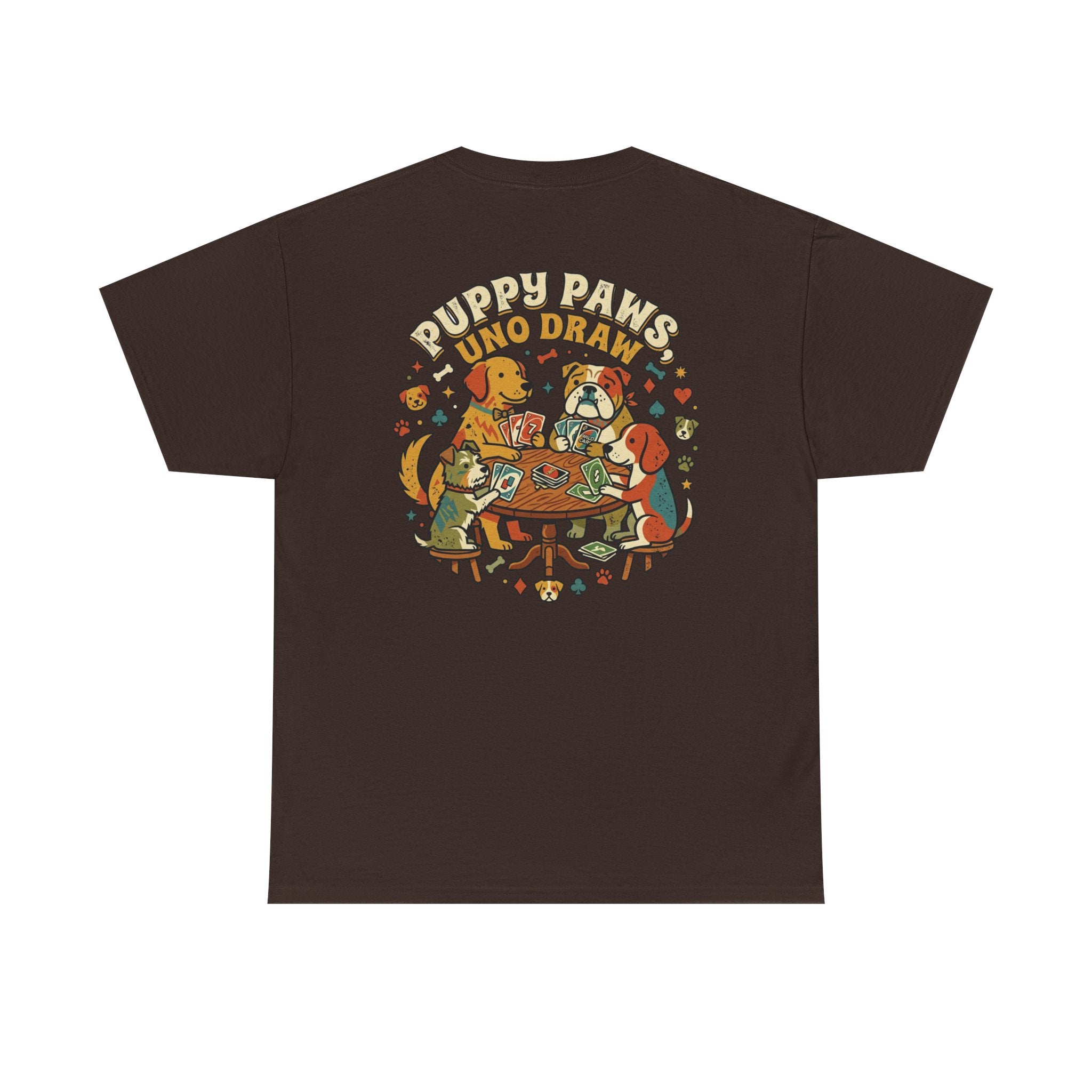 Puppy Paws, Uno Draws T-Shirt — Funny Dog Lover Card Game Tee