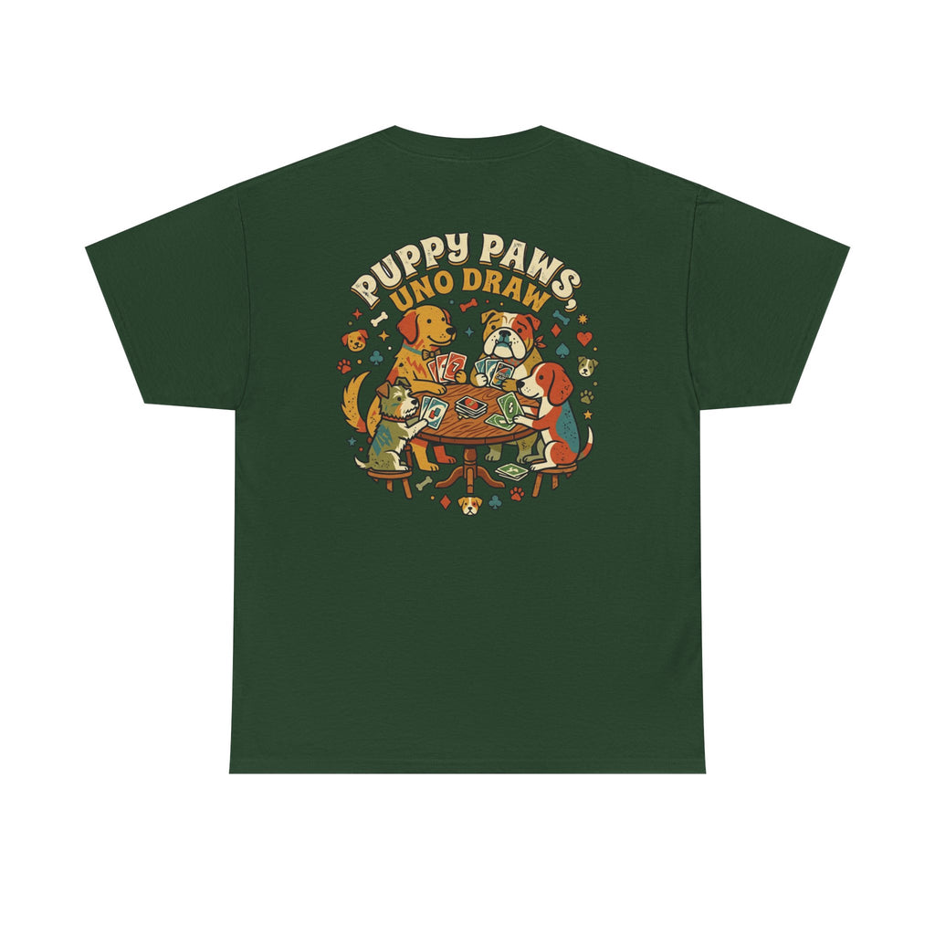 Puppy Paws, Uno Draws T-Shirt — Funny Dog Lover Card Game Tee