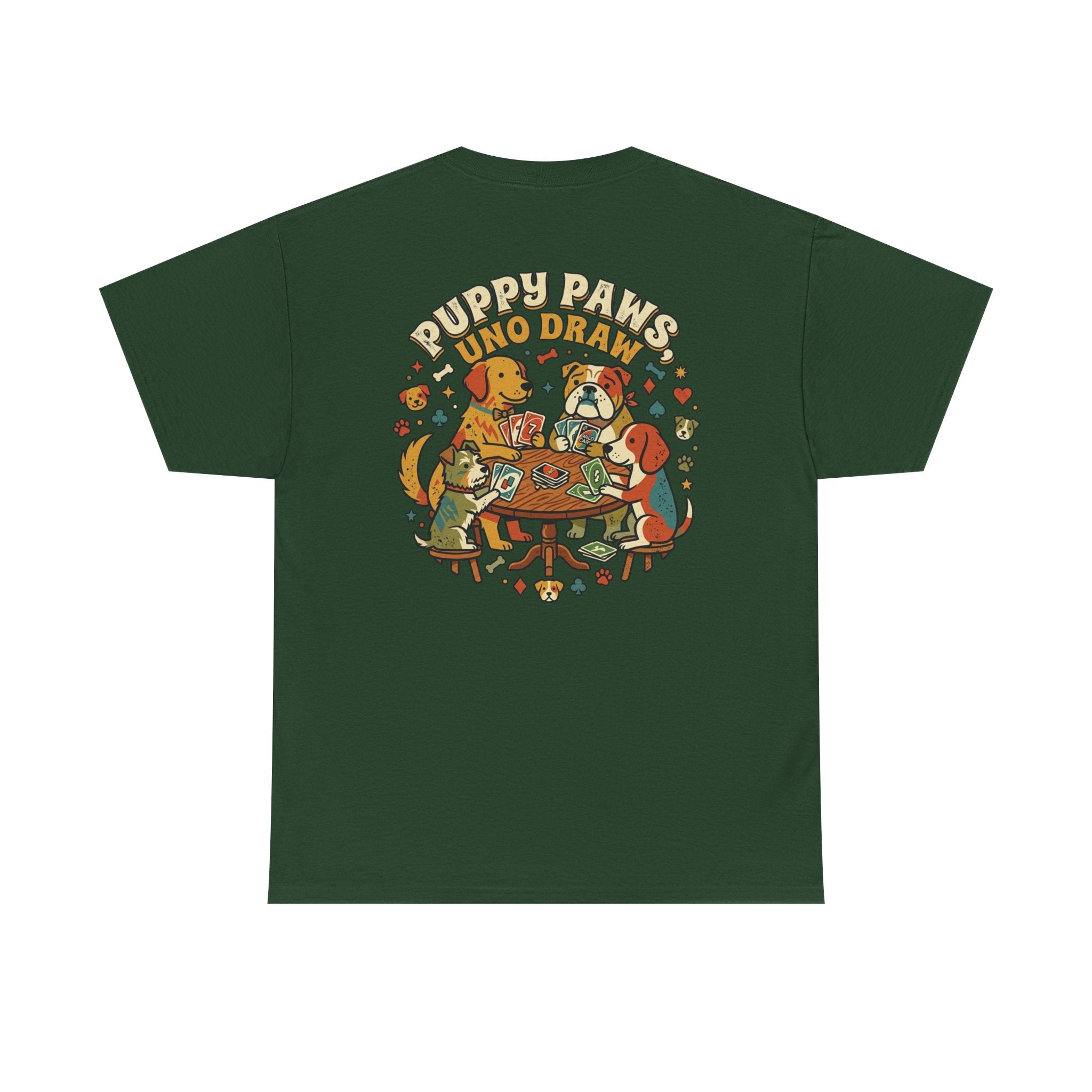 Puppy Paws, Uno Draws T-Shirt — Funny Dog Lover Card Game Tee