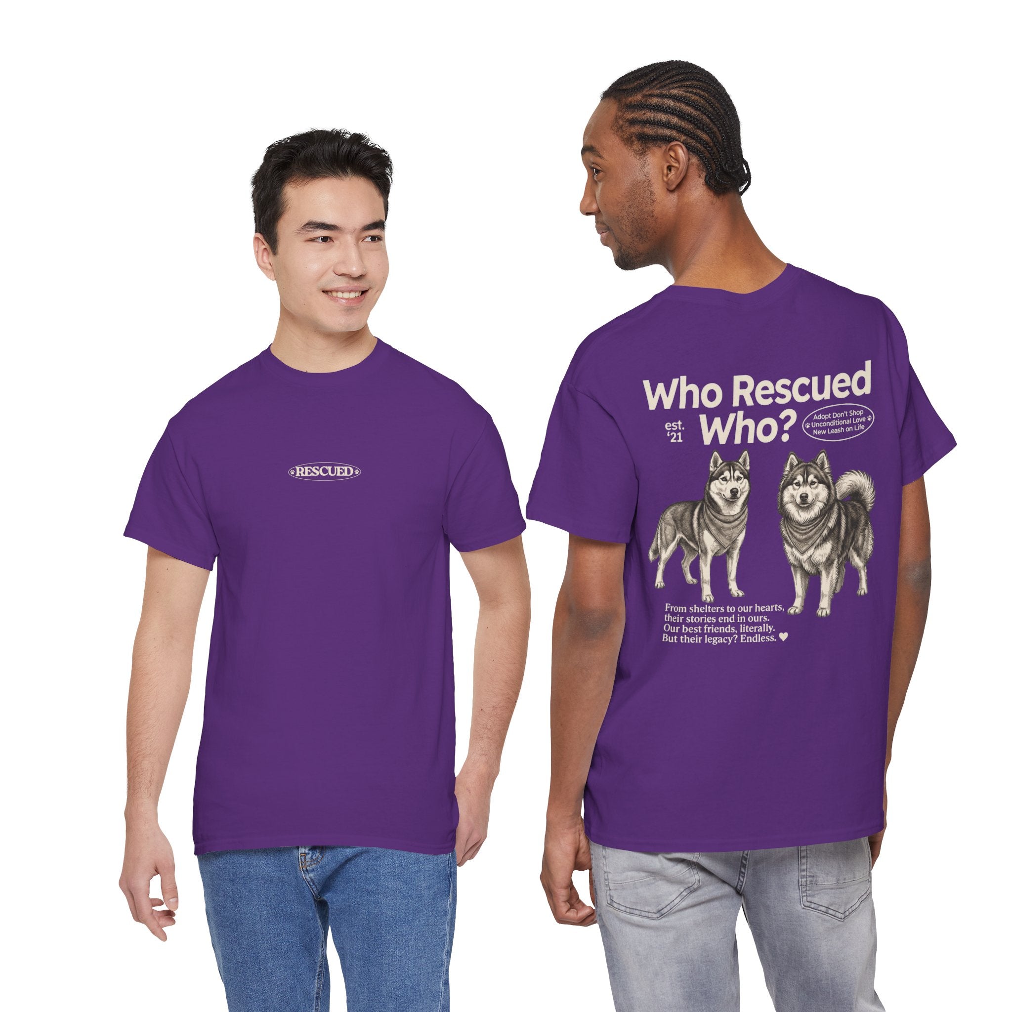 Husky - Who Rescued Who? T-Shirt