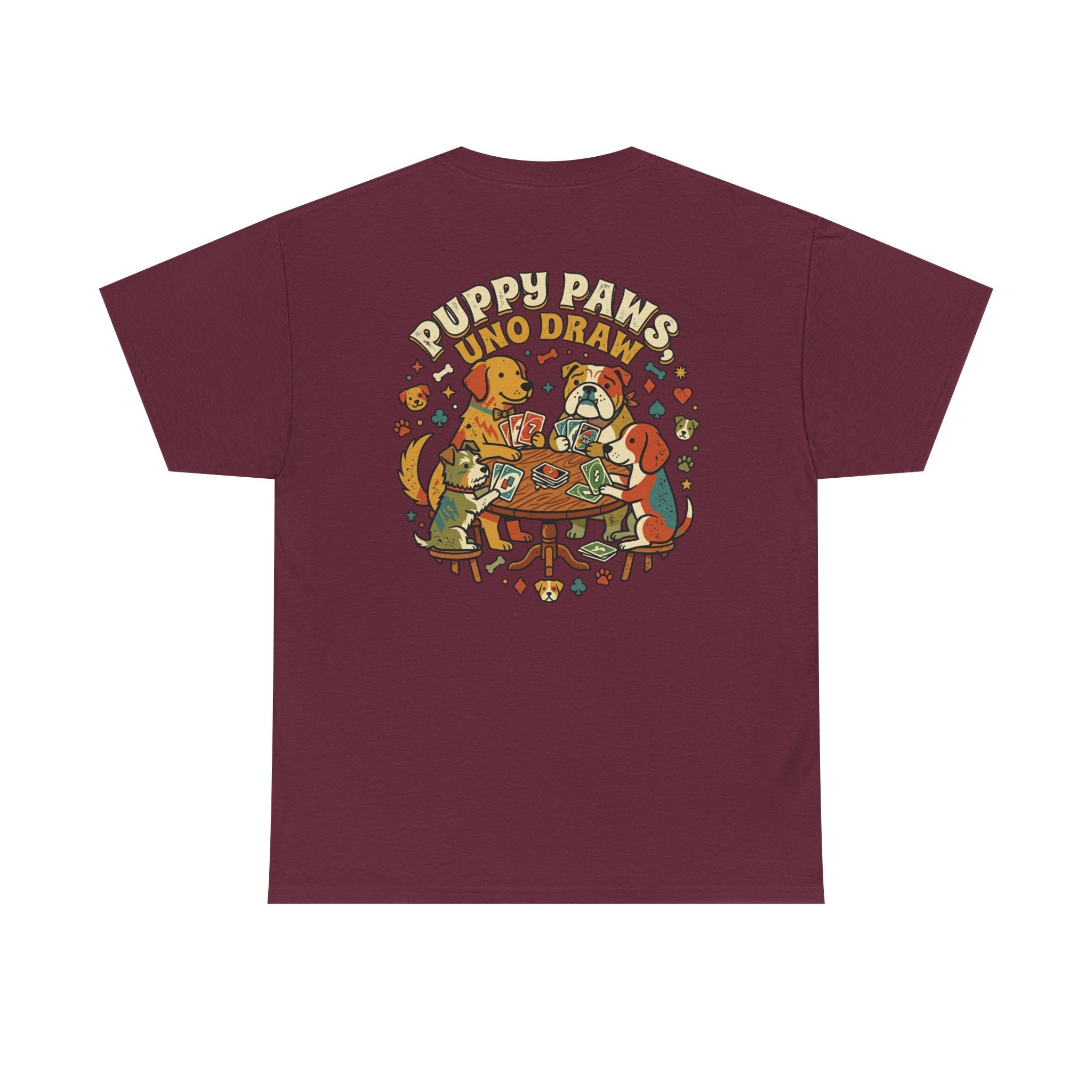 Puppy Paws, Uno Draws T-Shirt — Funny Dog Lover Card Game Tee